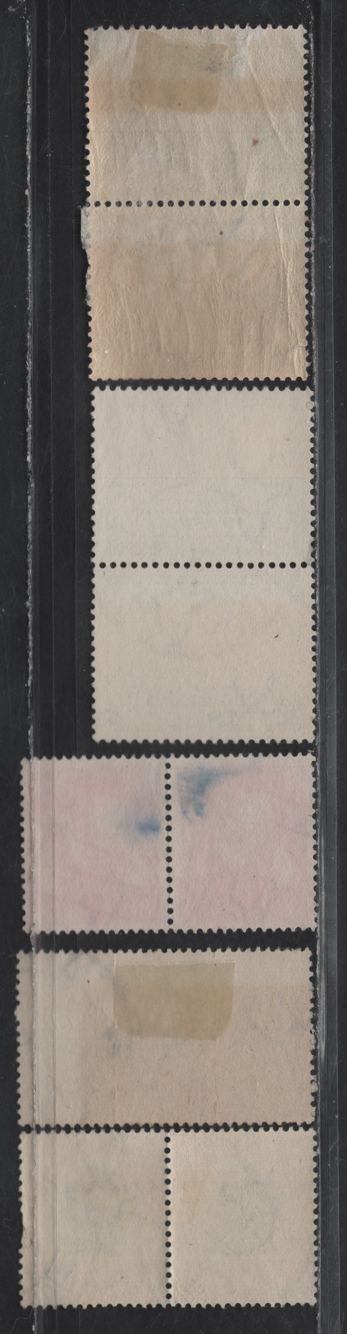 Lot 98 South Africa (C) SG#59, 61d, 94, 97 3d - 1/2d Ultramarine - Blue Green Pictorials, 1933-1948 Photogarvure Pictorial - War Effort Issues, 5 Very Fine Used Pairs & Strip Of 3, Hyphen Between Suid & Afrika, Two Shades Of 3d
