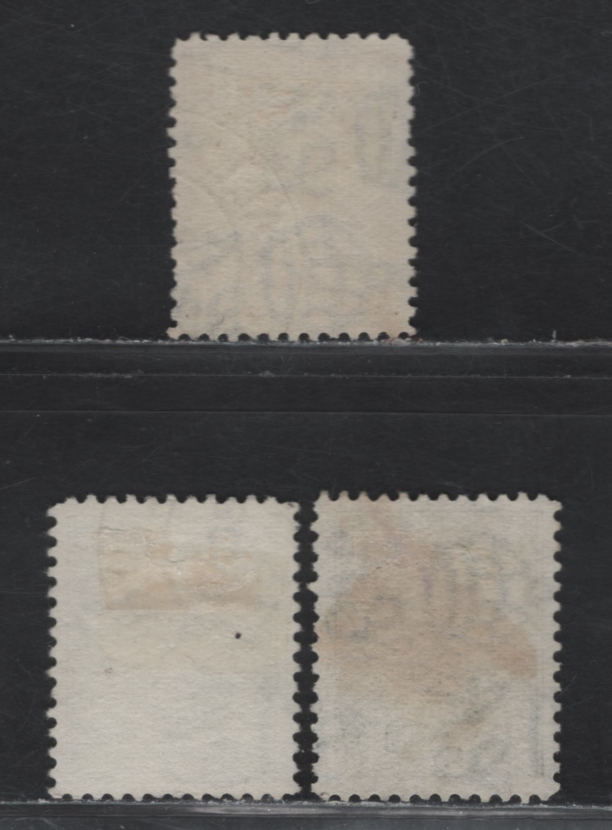 Lot 101 Malta (C) SG#D14, D17, D25 2d - 3d Gray - Slate Blue Arms, 1925-1963 Postage Dues, 3 Fine/Very Fine Used Singles, Sideways Script CA Wmk, 3d Is On Chalk Surfaced Paper, Rest Are On Ordinary Paper.
