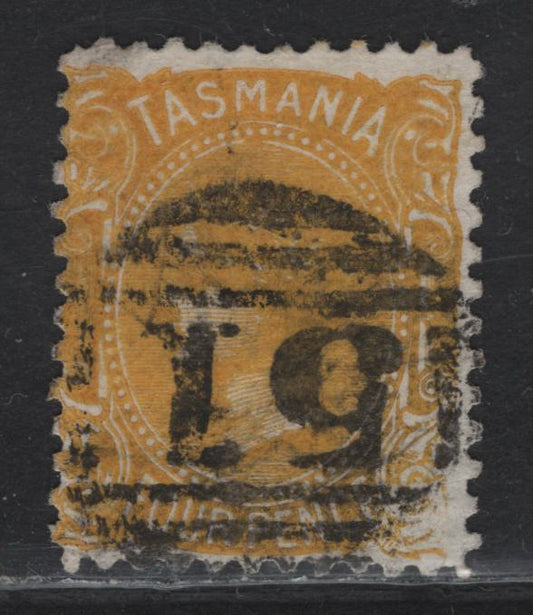 Lot 119 Australia - Tasmania (C) SG#166 4d Deep Yellow Queen Victoria, 1880-1891 Second Sideface Issue, A Fine Used Single, Perf 12.5, Clear Strike Of #51 Latrobe Numeral Cancel, Showing Weak Entry In The Lower Right Corner Of The Design.