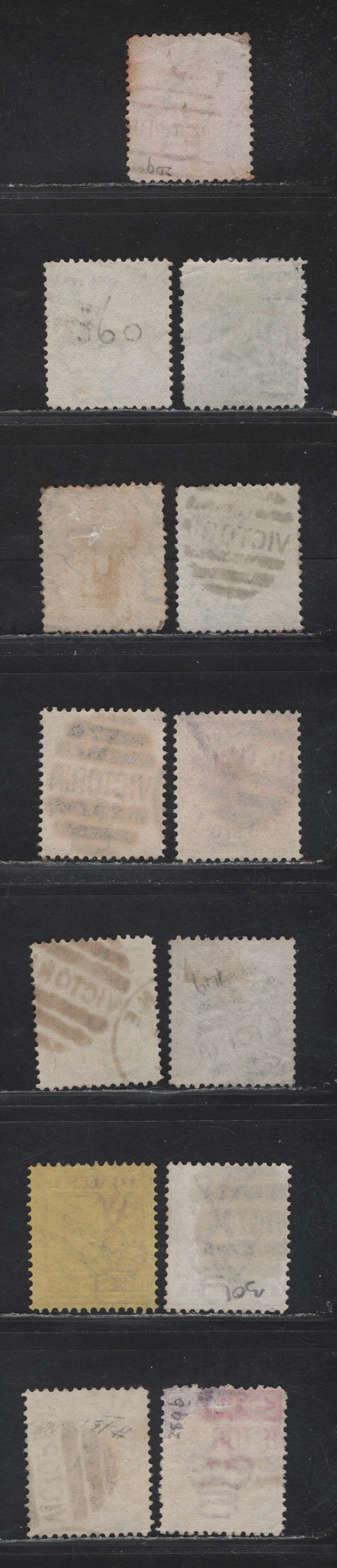 Lot 127 Australia - Victoria (C) SG#208, 209a, 297, 211, 313b, 314,b,c, 315a, 317, 321,a 1d - 1/- Green - Rose Red Queen Victoria, 1882-1899 Queen Victoria Issues, 13 Very Good/Fine/Very Fine Used Singles, Boothell Victoria Duplex Cancels