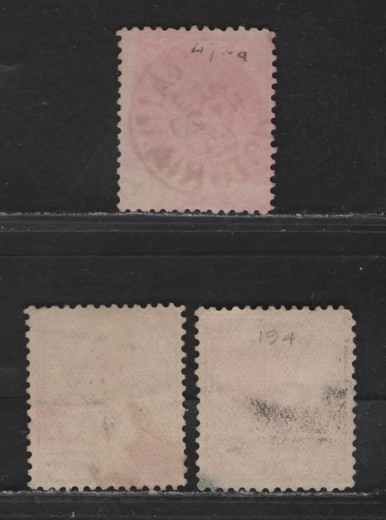 Lot 134 Australia - Victoria (C) SG#385c, 417a 1d Pale Rose Queen Victoria, 1901-1913 Postage Issues, 3 Very Fine Used Singles, MCC, MC Barred & Railway Cancels, Die III, V Over Crown & A Wmks.
