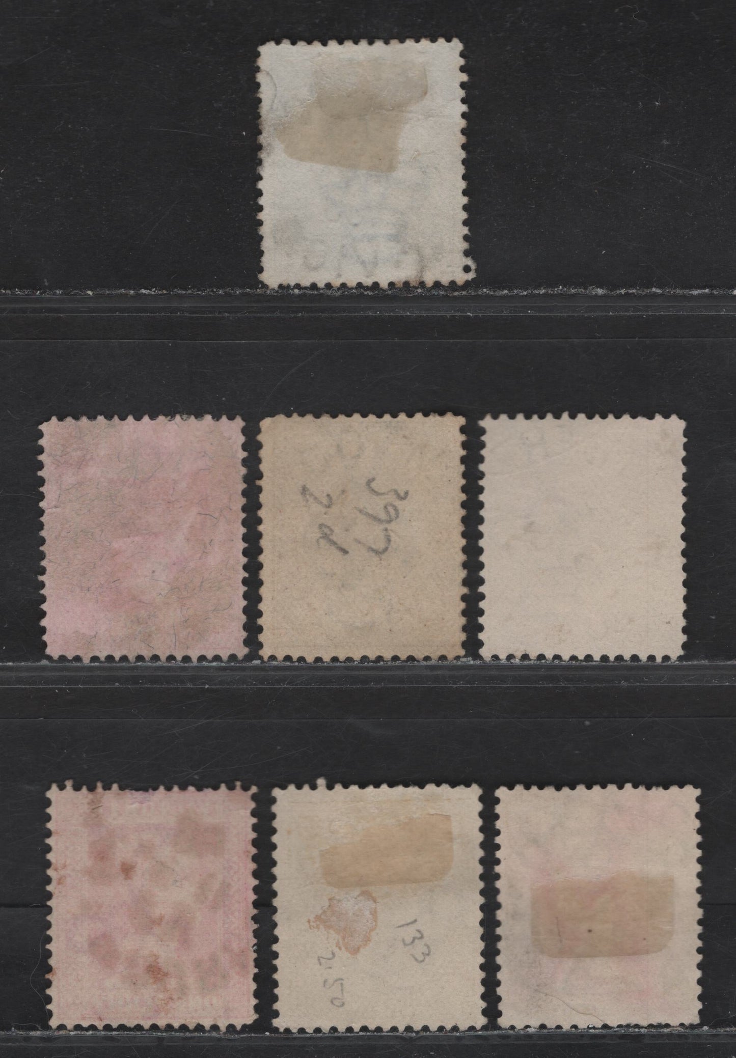 Lot 135 Australia - Victoria (C) SG#318a, 311a, 334, 359, 357a, 390a, 394b, 1896-1910 Stamp Duty - Postage Issues, 7 Fine/Very Fine Used Singles, Split Ring Town Cancels, Including Oraeo, East Melbourne, Rokewood & Others