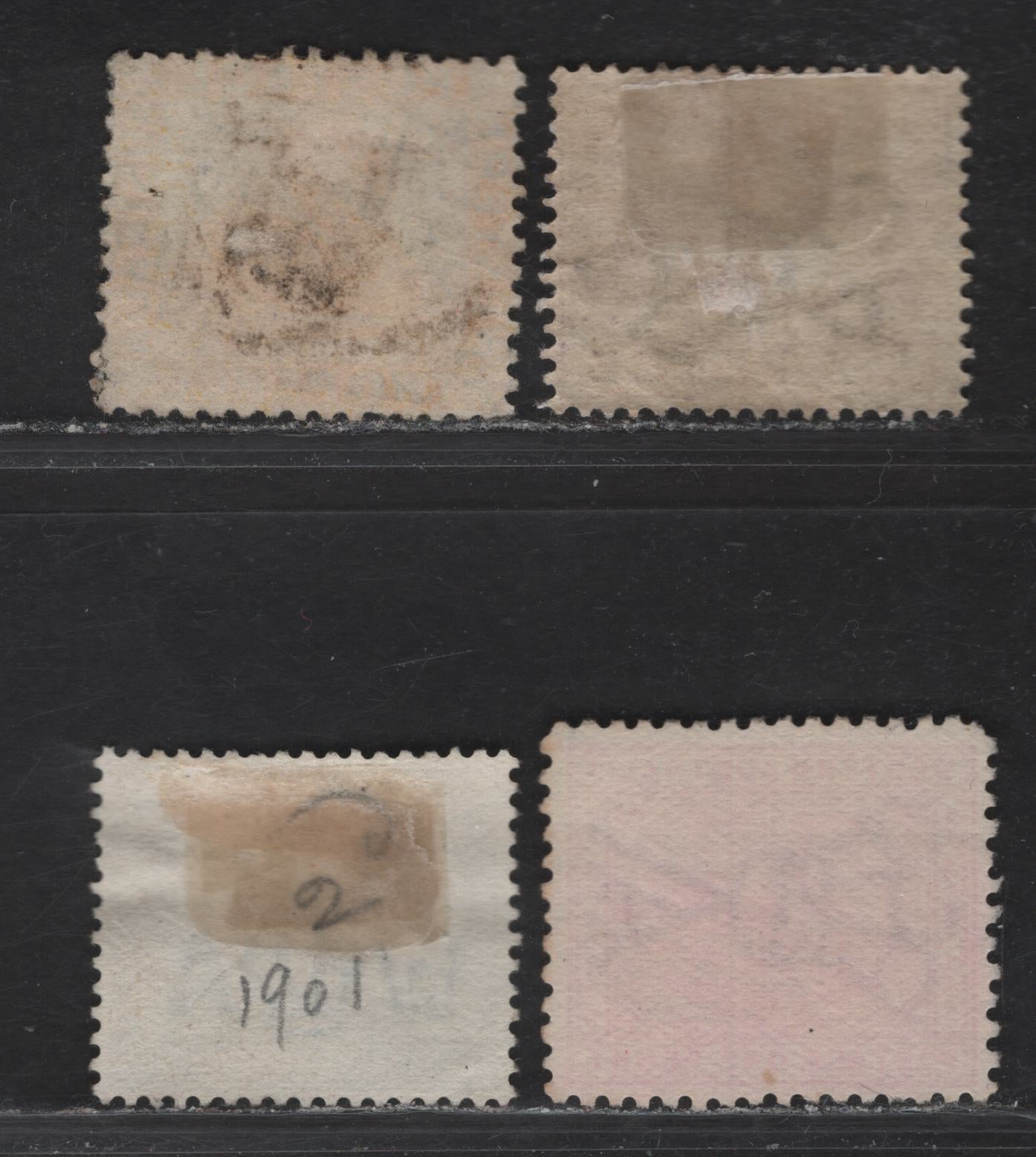 Lot 143 Western Australia (C) SG#54, 100, 114, 139 Swans, 1864-1912 Swan Issues, 4 Very Fine Used Singles, PO & GPO Barred Cancels