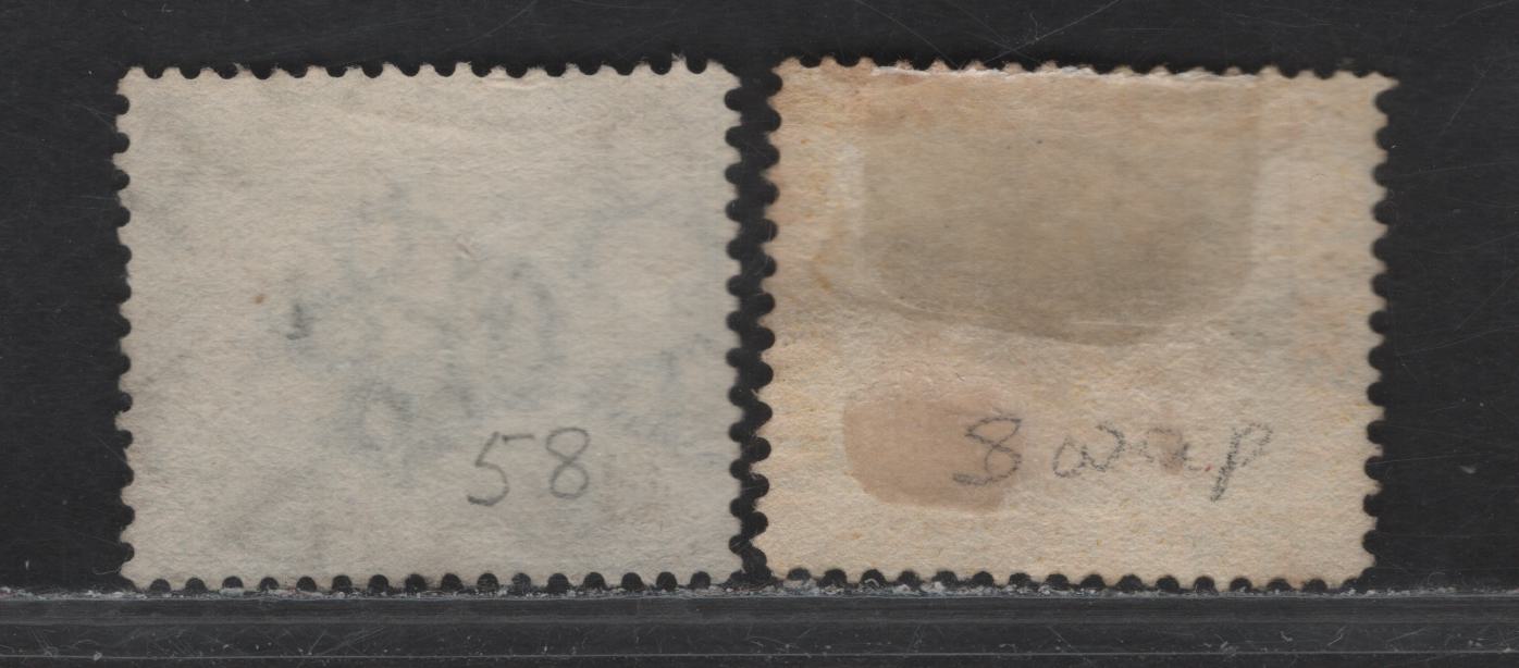 Lot 144 Western Australia SG#77, 94 2d - 1/2d Chrome Yellow - Gray Green Swans, 1882-1893 Swan Issues, 2 Fine/Very Fine Used Singles, SON Perth & Vasse Split Ring Cancels, Crown CA Wmk