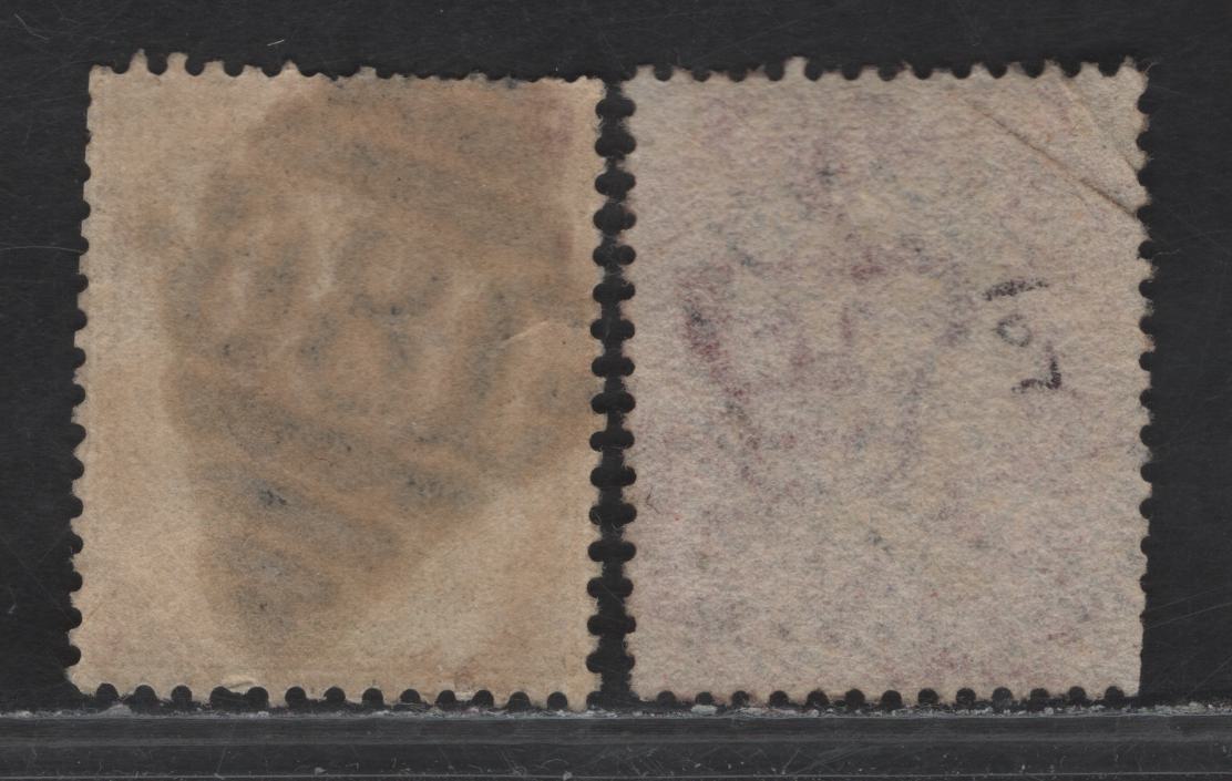 Lot 180 Great Britain  (C) SG#43 & 198 1d - 1.5d Red - Green & Dull Purple Queen Victoria, 1864-1900 Line Engraved & Jubilee Issues, 2 Very Good Used Singles, Dublin Diamond Barred Numeral Cancels