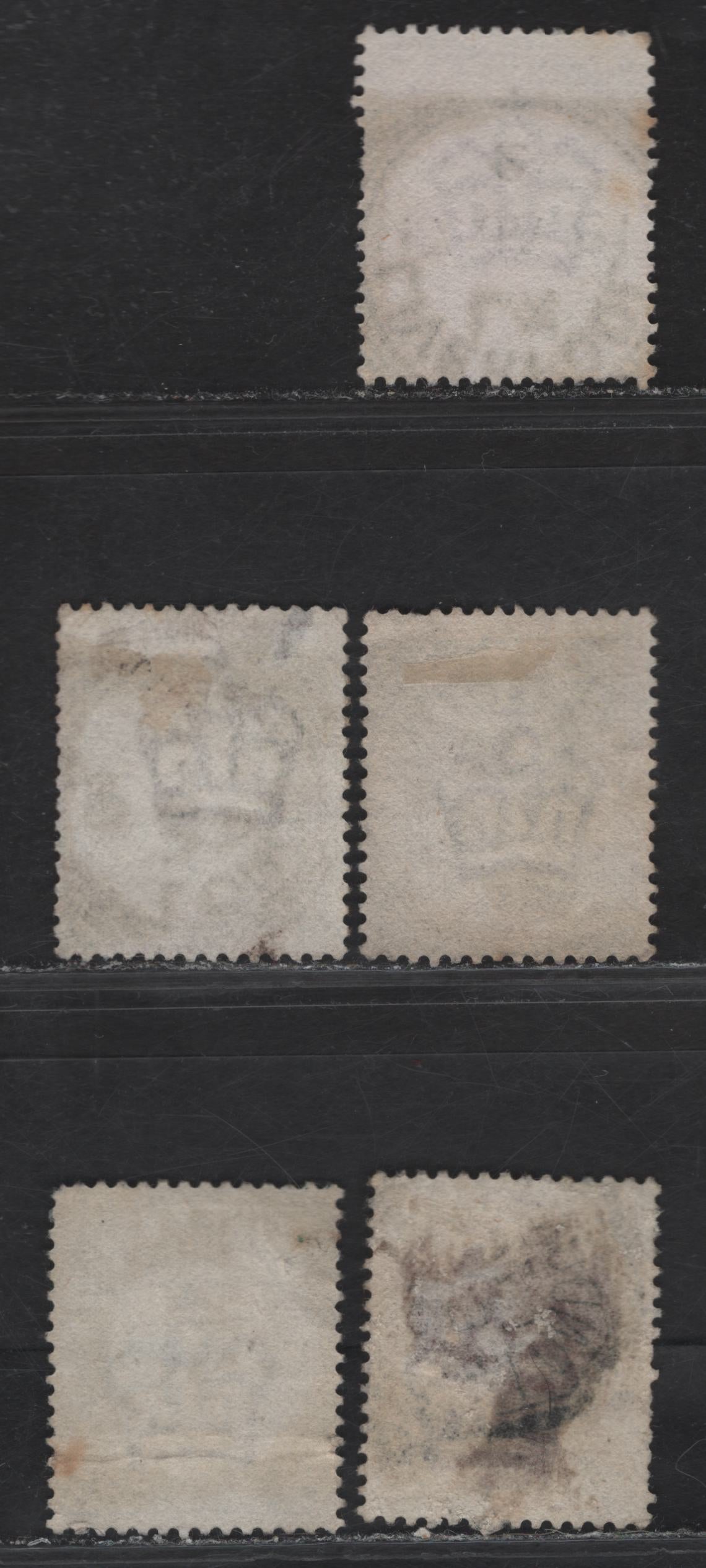 Lot 181 Great Britain (C)   1880-1883 Queen Victoria Surface Printed Issue, 5 Ungraded Used Singles, Liverpool, London EC, Mark Lane Squared Circle Cancels & Octagonal Squared London EC Cancel