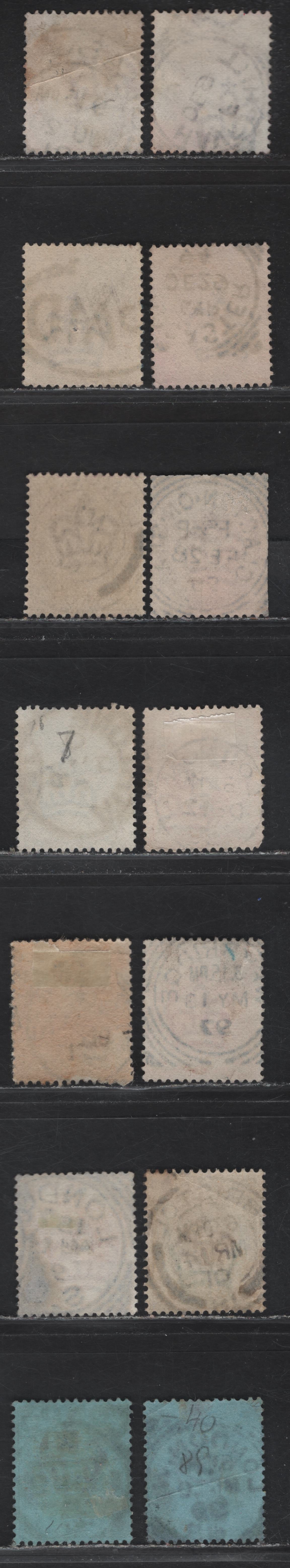 Lot 182 Great Britain (C)   1887 Jubilee Issues, 14 Fine/Very Fine Used Singles, Paid, CDS & Squared Circle Cancels, Includes Bristol, Clacton on Sea, Brockport, Weybridge, Athlone & Haverhill