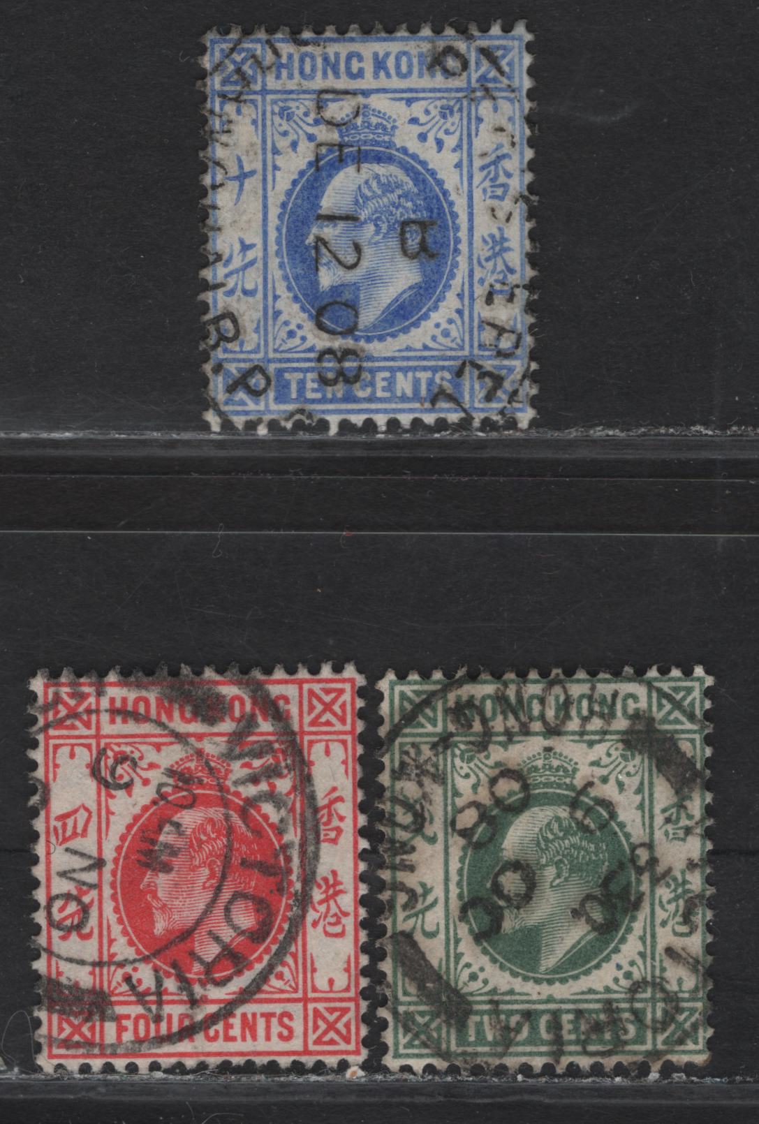 Lot 191 Hong Kong (C)   1904-1911 King Edward VII Issue, 3 Very Fine Used Singles, Son Victoria & Registered Cancels