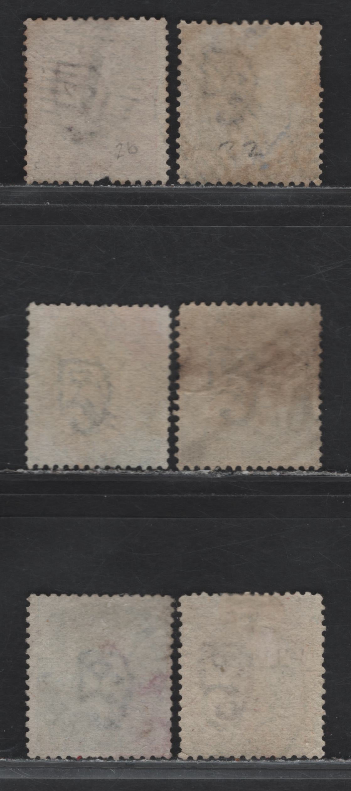 Lot 193 India & Burma (C)  A Selection Of Numeral Grid Cancellations On, 1865-1868 Queen Victoria Surface Printed Issues Wmk Elephant's Head, 6 Fine Used Singles Incl #1 Calcutta Duplex, #22 Nagpur, #5 Madras, #150 Diamond Grid For Lahore, #170