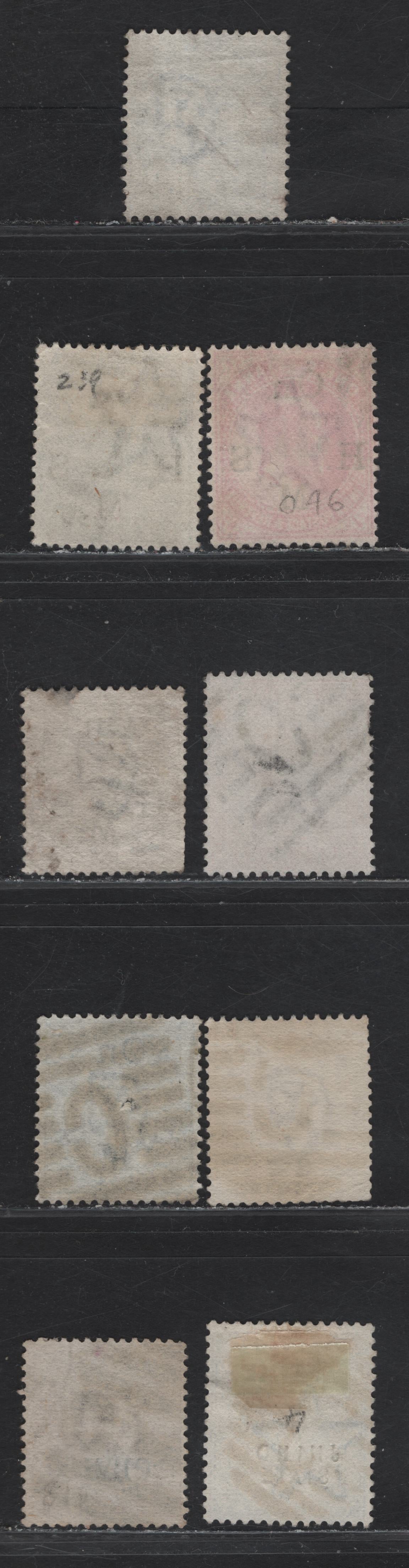 Lot 198 India & Pakistan (C)  Selection Of All India Grid Cancels For Calcutta, Sind,Persian Gulf, Rajputana On, 1865-1868,1882-1900 Queen Victoria Surface Printed Issues, 9 F & VF Used Singles Some Having Service Overprints