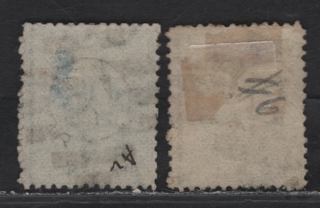 Lot 206 Lagos (C)  L' Barred Obliterators For Lagos That Were Used Until Early 1876 On, 1874-1875 Queen Victorial Keyplate Issues, Wmk Crown CE, Perf 12 1/2, 2 Fine Used Singles Clear Strikes On 6d & 1/- With 16 1/2mm Value