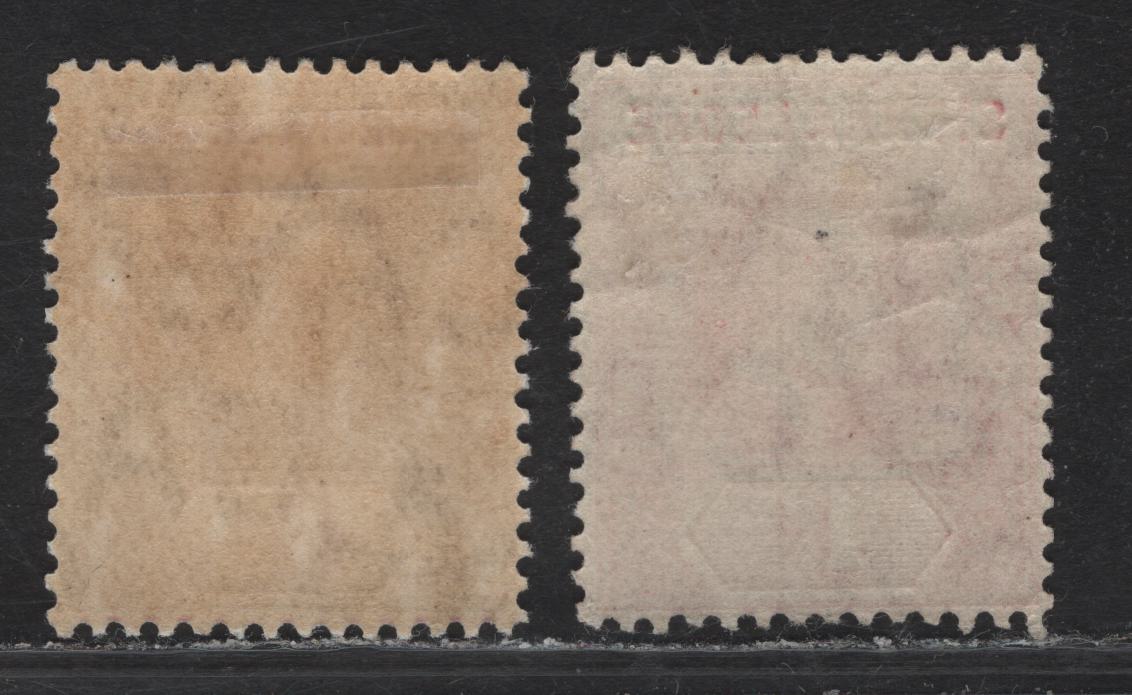 Lot 21 Sierra Leone (C) SG#94, 100a 1d - 6d Red - Dull Purple & Bright Purple King Edward VII, 1907-1912 King Edward VII Imperium Keyplates Issue, 2 VFOG Singles, Multiple Crown CA Wmk