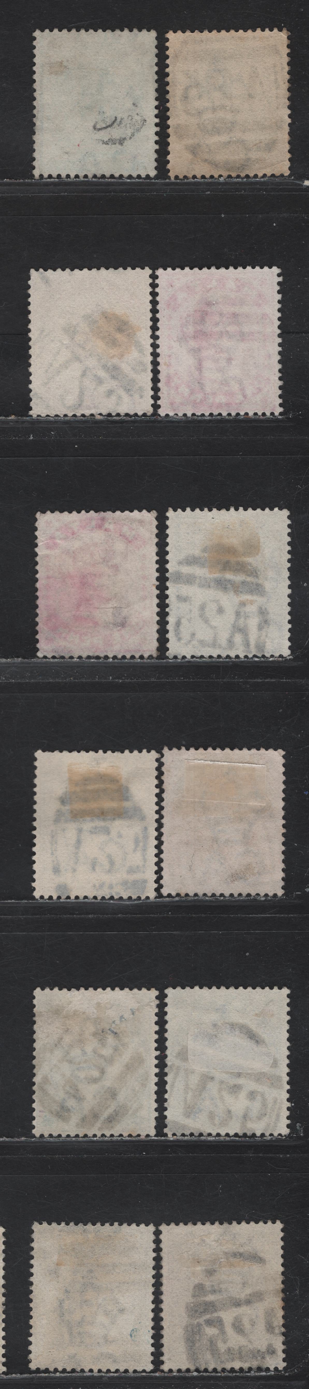 Lot 222 Malta (C)  Selection Of A25 Barred Numeral Cancels On, 1885-1890 Queen Victoria Keyplates Issue, Wmk Crown CA, 12 F&VF Used Singles Includes SG#20(2), 21,22(2),23(2), 25,26(2), 27,29