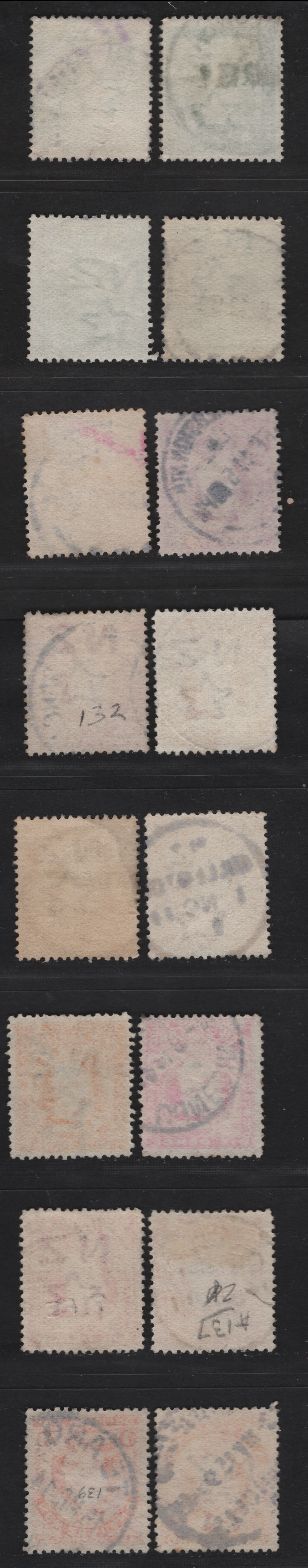 Lot 281 New Zealand (C) SG#387-389, 390a, 392, 394, 398 , 1909-1916 King Edward VII Issue, 16 Fine/Very Fine Used Singles, CDS Towns Or Hexagonal Town Cancel (Nelson), Including Dunedin, Huntly, Atamata, Christchurch, Tearo, Millerton & Okiipu