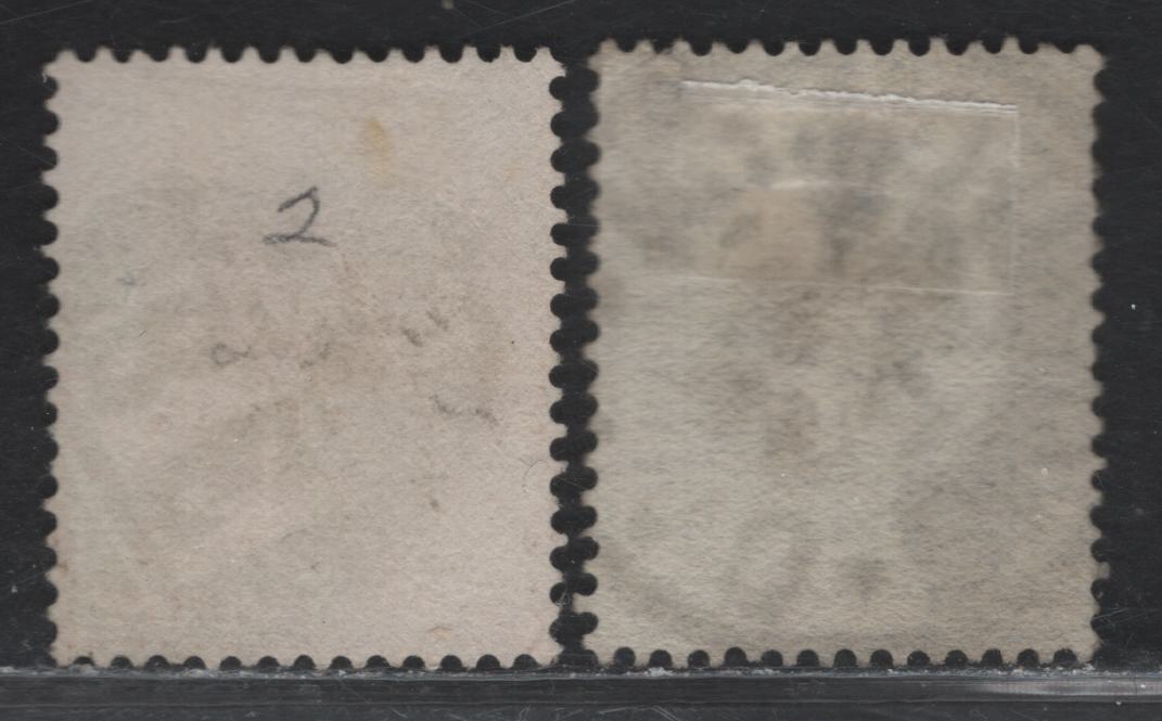 Lot 291 Orange Free State (C) SG#48, 67 1/2d - 2.5d on 3d Chestnut - Ultramarine Orange Tree, 1883-1892 Keyplate - Surcharged Issues, 2 VF Used Singles, Unusual 'BE' Barred, Which May Stand For Bloomfontein Or Bewfort West & SON Bloomfontein CDS Cancel