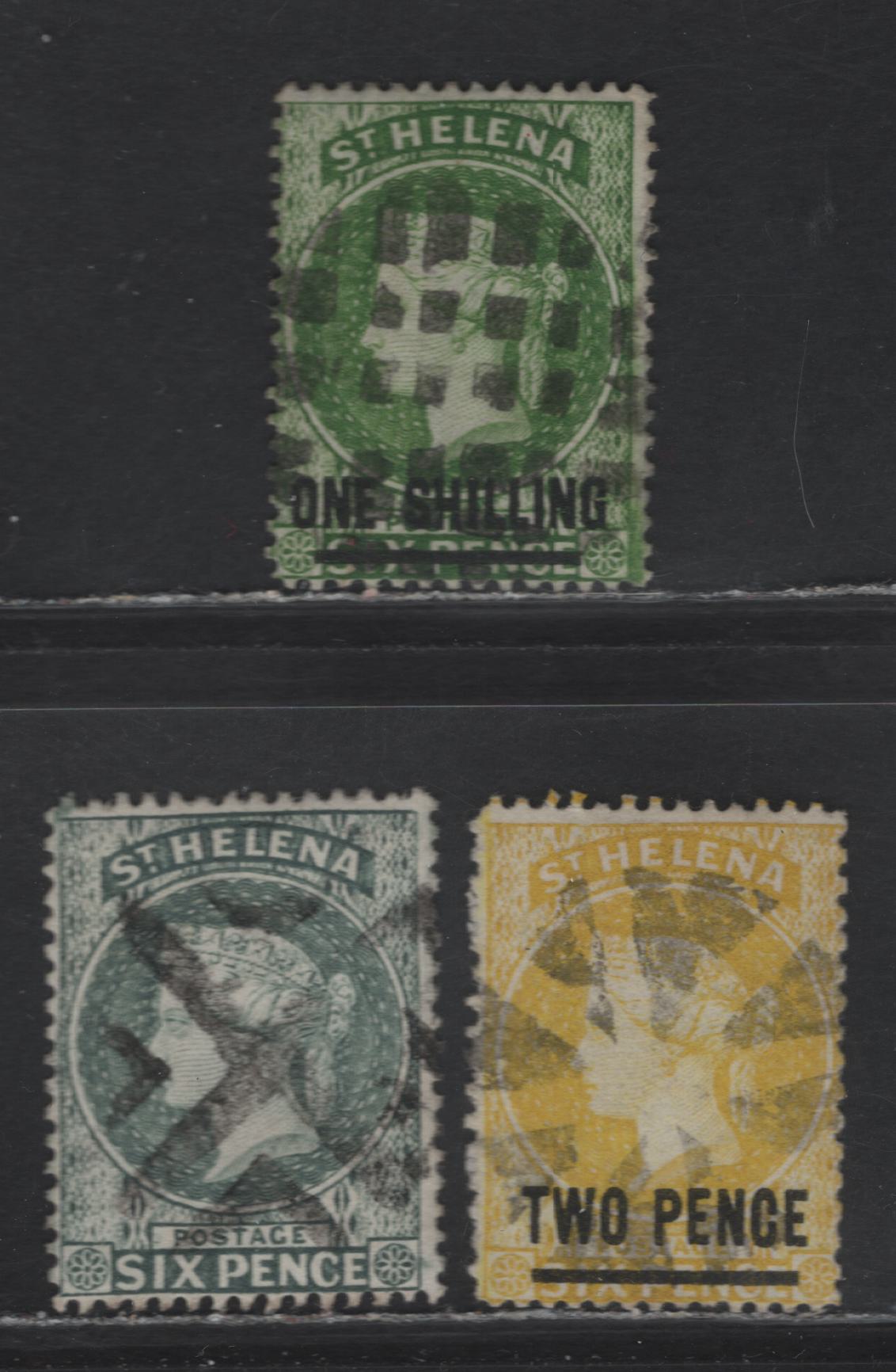 Lot 299 St. Helena (C) 1864-1894 Queen Victoria Courbould Heads Wmk Crown CC & CA - A Group Of Fancy Cork Cancels