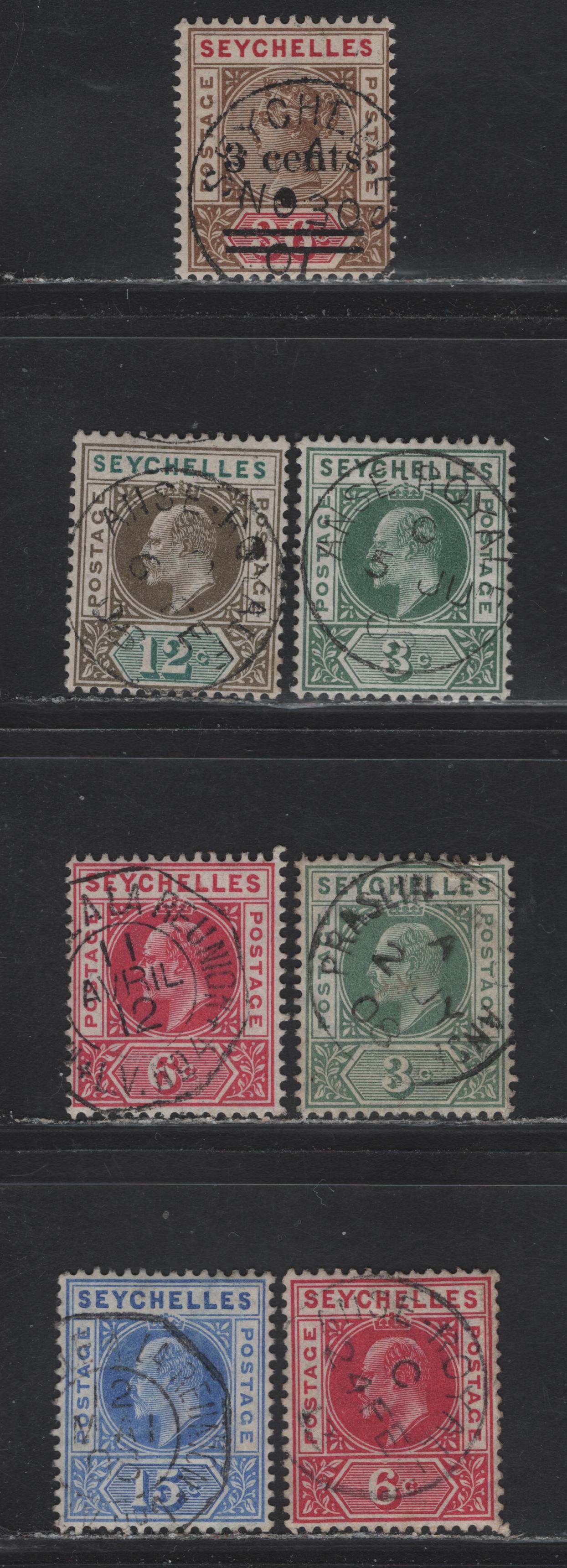 Lot 304 Seychelles (C) 1901 Surcharges, 1903-1906 King Edward VII, A Selection of SON Cancels From Mostly Smaller Towns