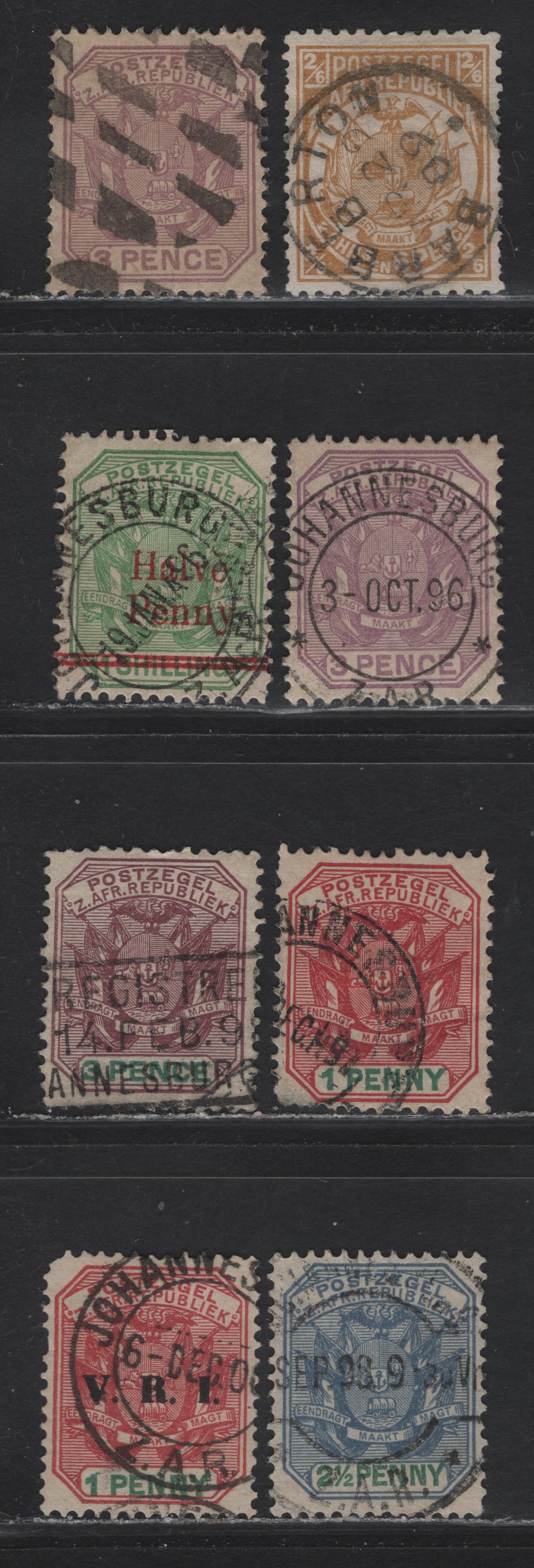 Lot 310 Transvaal (C) 1885-1900 Arms Issues - A Selection Of SON Cork, Straight-Line Registered, And CDS Cancels For Johannesburg & Barberton