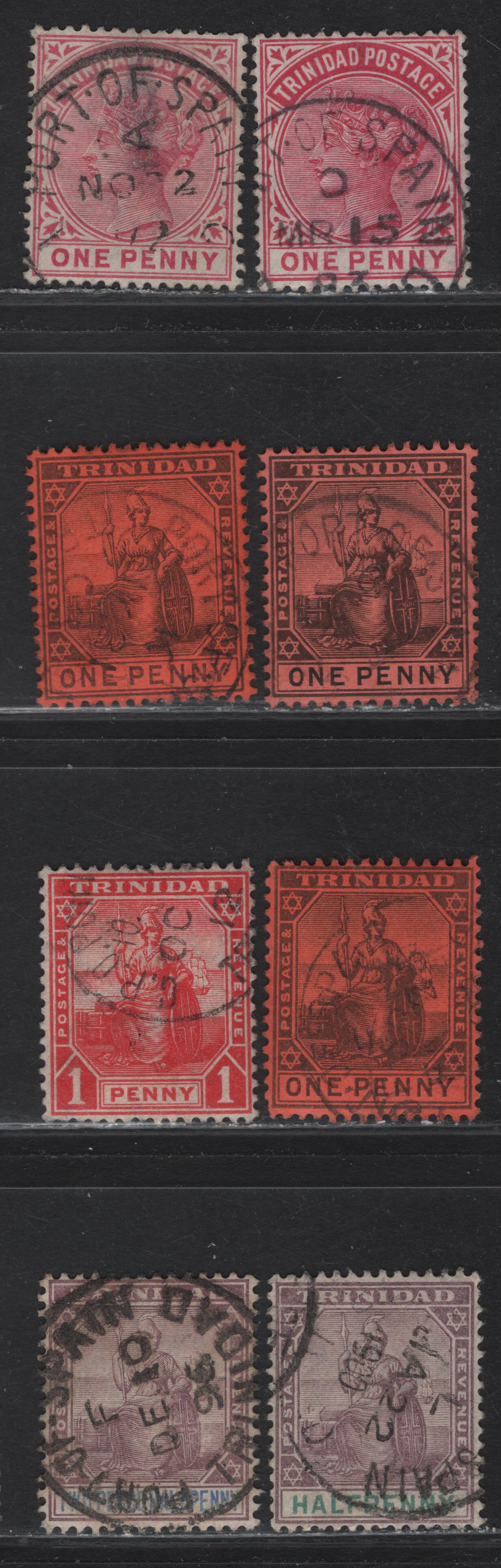 Lot 312 Trinidad (C) 1883-1894 Queen Victoria, 1897-1906 & 1904-1909 Britannia Keyplate Issues - A Selection of SON CDS Cancels