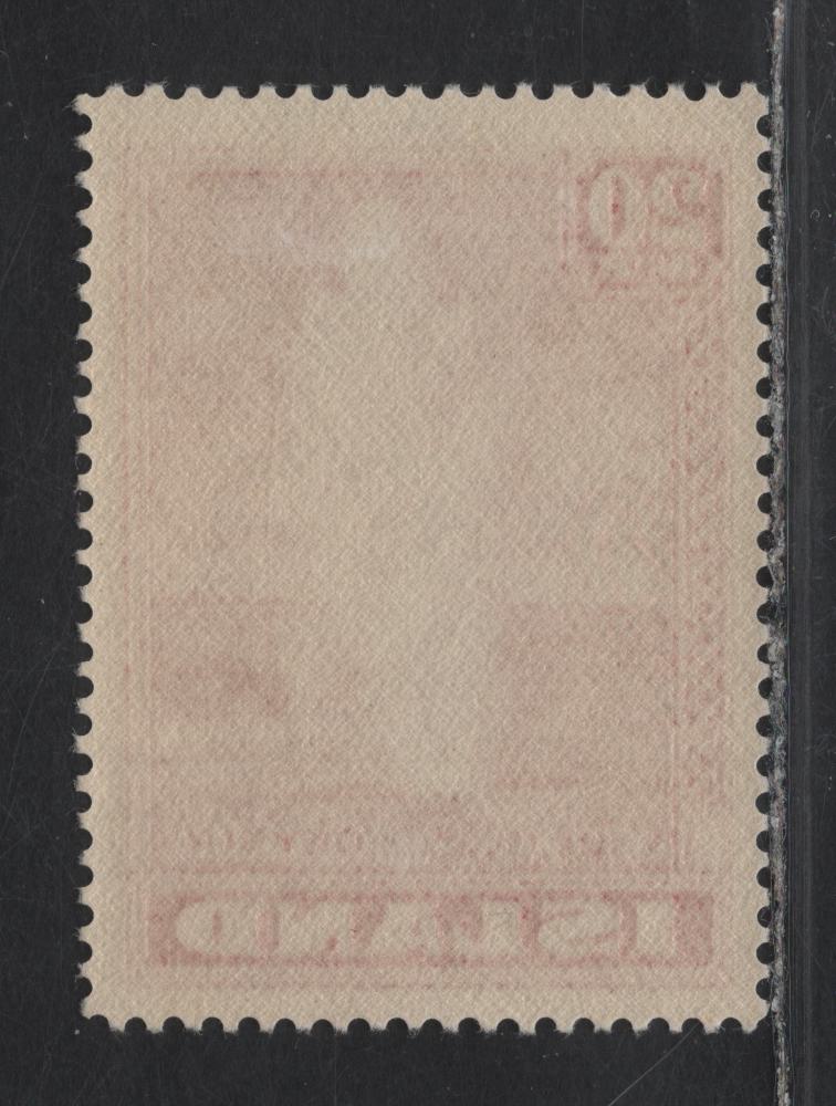 Lot 38 Iceland SC#204 20a Rose Red Geyser, 1938-1947 Geyser Definitive Issue, A VFOG Single