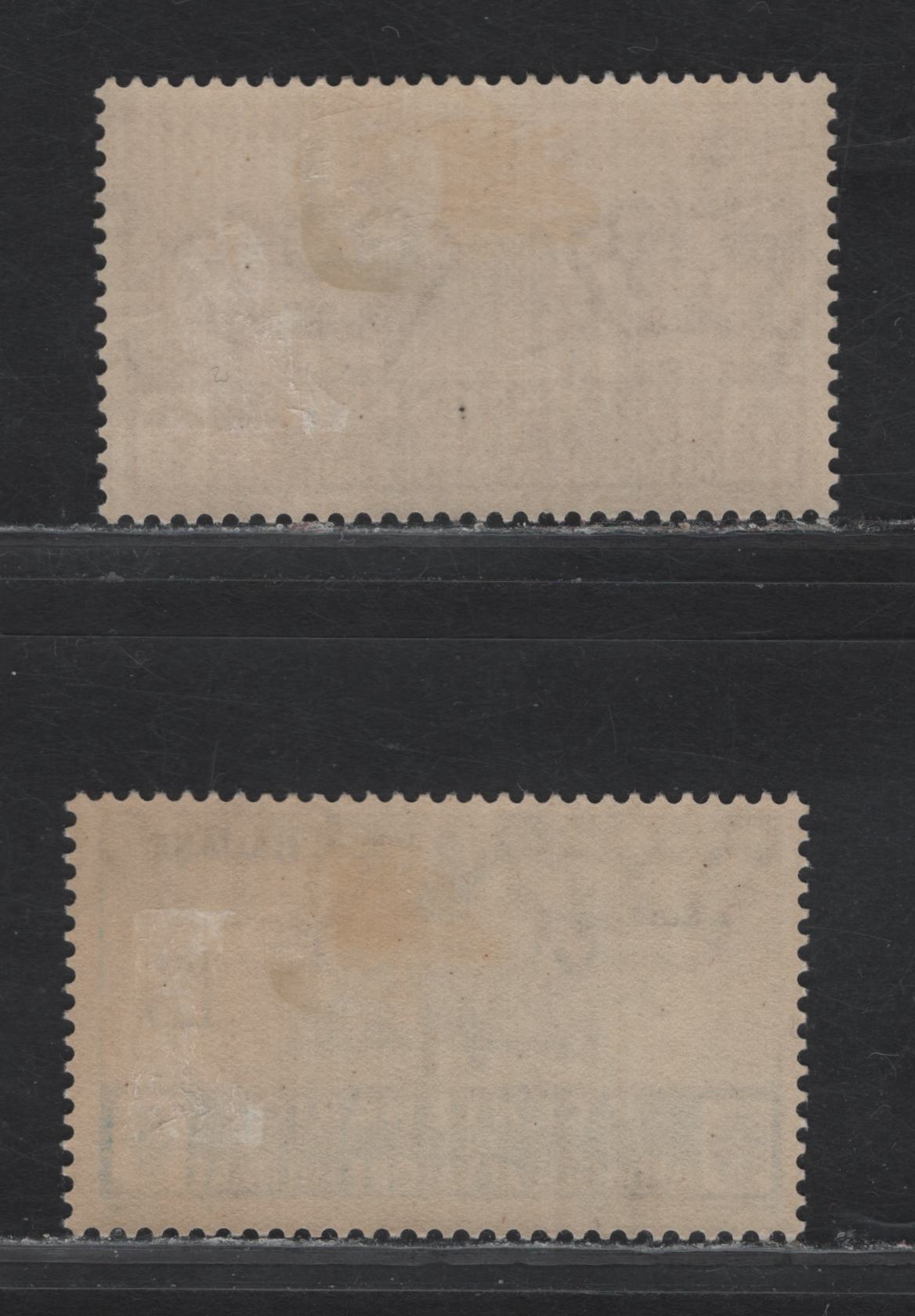 Lot 46 Italy SC#338, 340 1.25l - 2.55l+2l Dark Blue - Deep Claret Medal of Valor, 1934 Centenary Of Medal Of Valor Issue, 2 F/VFOG Singles