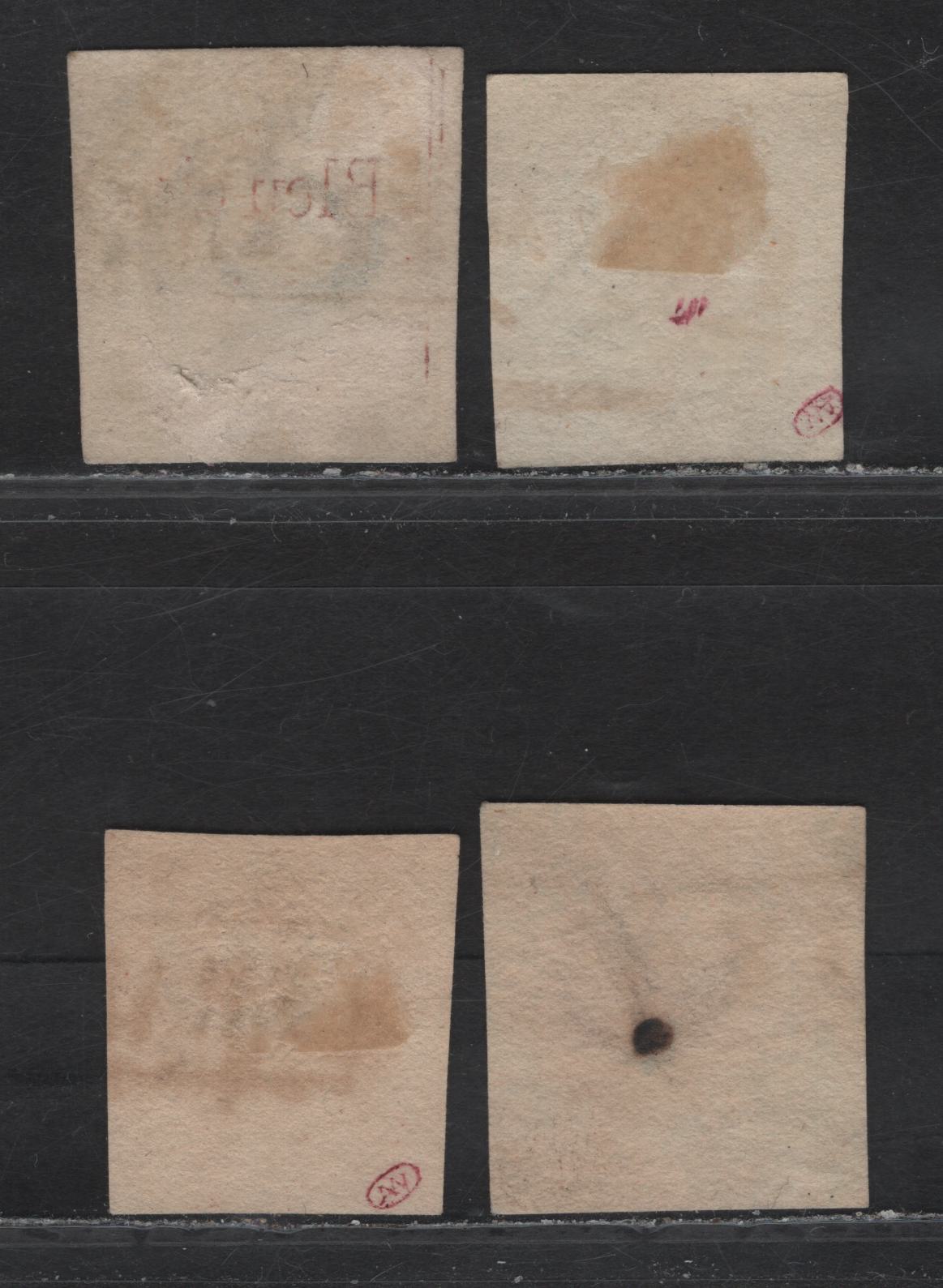 Lot 48 Netherlands SC#1-2 5c - 10c Blue - Lake King William III, 1852 King William III Issue, 4 Good/Very Good Used Singles, Stamps Are Sound, but Have Little to No Margins On Most Sides, 2 Shades Of Each