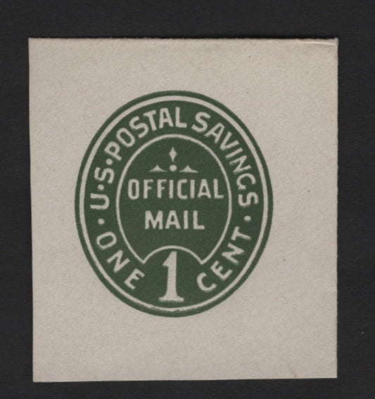 Lot 78 United States SC#U070 1c Green Postal Savings, 1911 US Postal Savings Envelope, A Very Fine Unused Cut Square