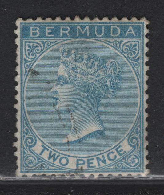 Lot 84 Bermuda (C) SG#25 2d Pale Blue Queen Victoria, 1883-1904 Queen Victoria Keyplates Issue, A Very Fine Used Single, Crown CA Wmk