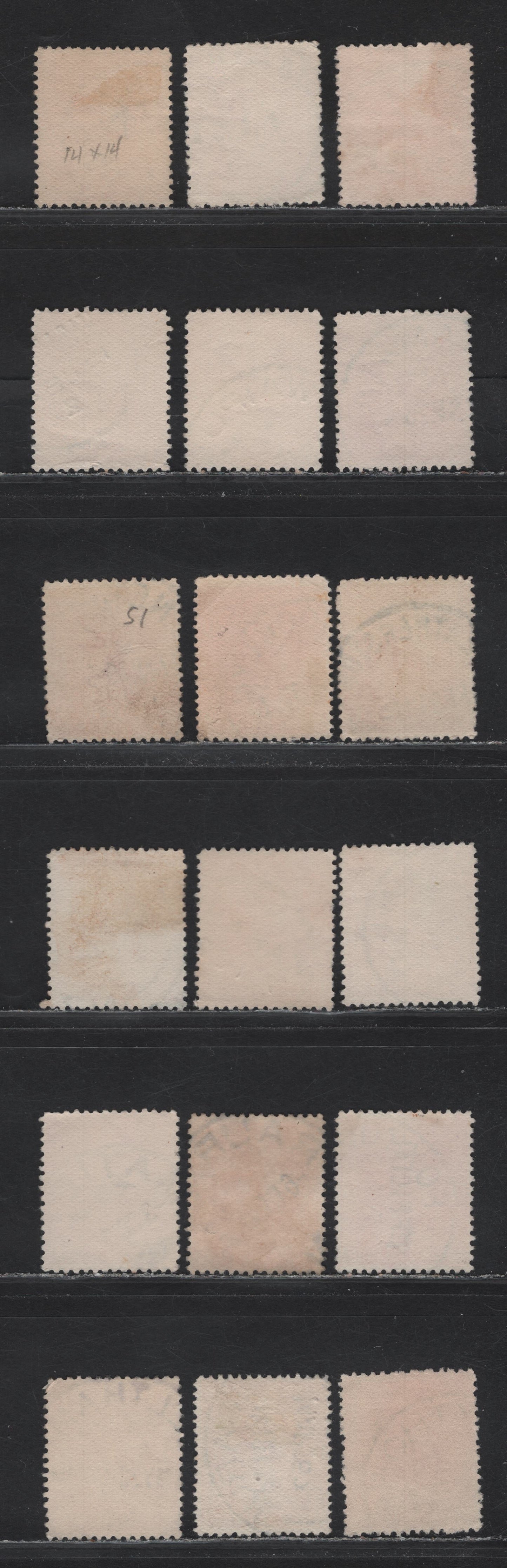 Lot 113 New Zealand (C) SG#468, 471, O111 1d Rose Carmine King George V, 1926-1934 KGV Admiral Issue, 18 Fine/Very Fine Used Singles, Different SON Town Cancels, One Wiggins Teape Paper, Rest Cowan Paper