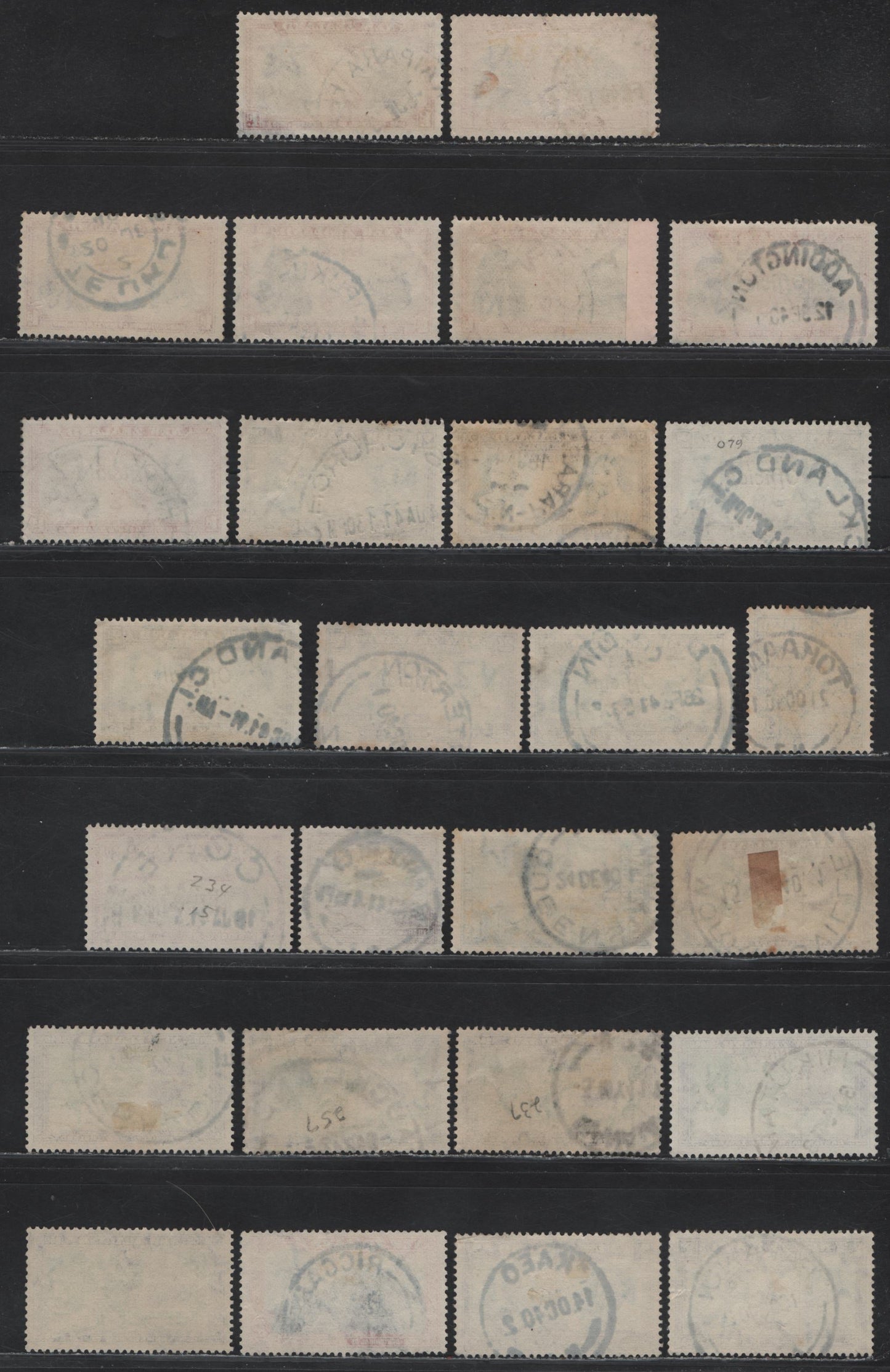 Lot 123 New Zealand (C) SG#O142, O144, 614/625 1d - 1/- Chocolate & Scarlet - Sage Green & Deep Green , 1940 Centenary Issue, 26 Fine/Very Fine Used Singles, SON & Readable Town Cancels