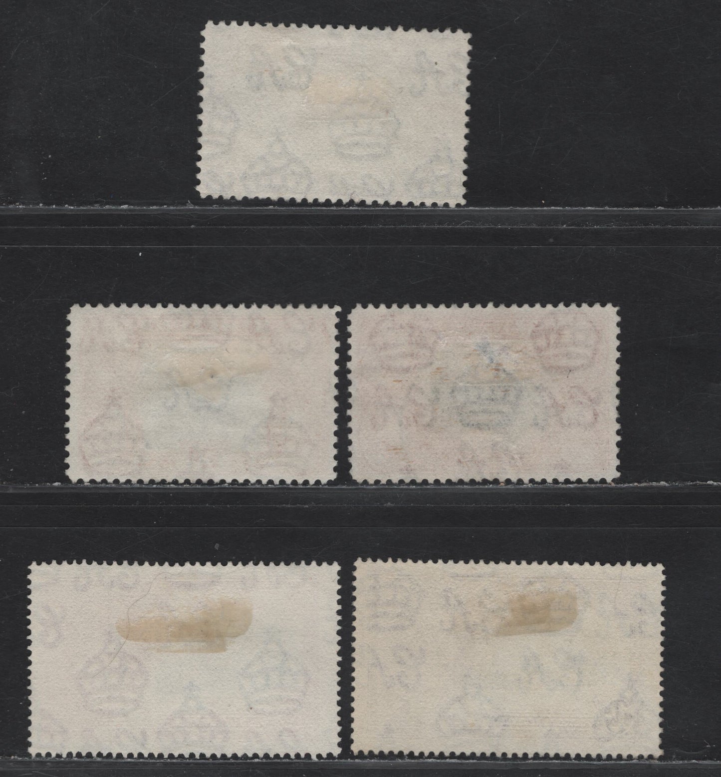 Lot 145 St. Helena (C)  SG#114, 116-117, 124, 127 1/2d - 1/- Black & Puuple - Slate & Purple , 1934 Centenary - Silver Jubilee Issues, 5 Very Fine Used Singles, SON St. Helena (C)  CDS Cancels