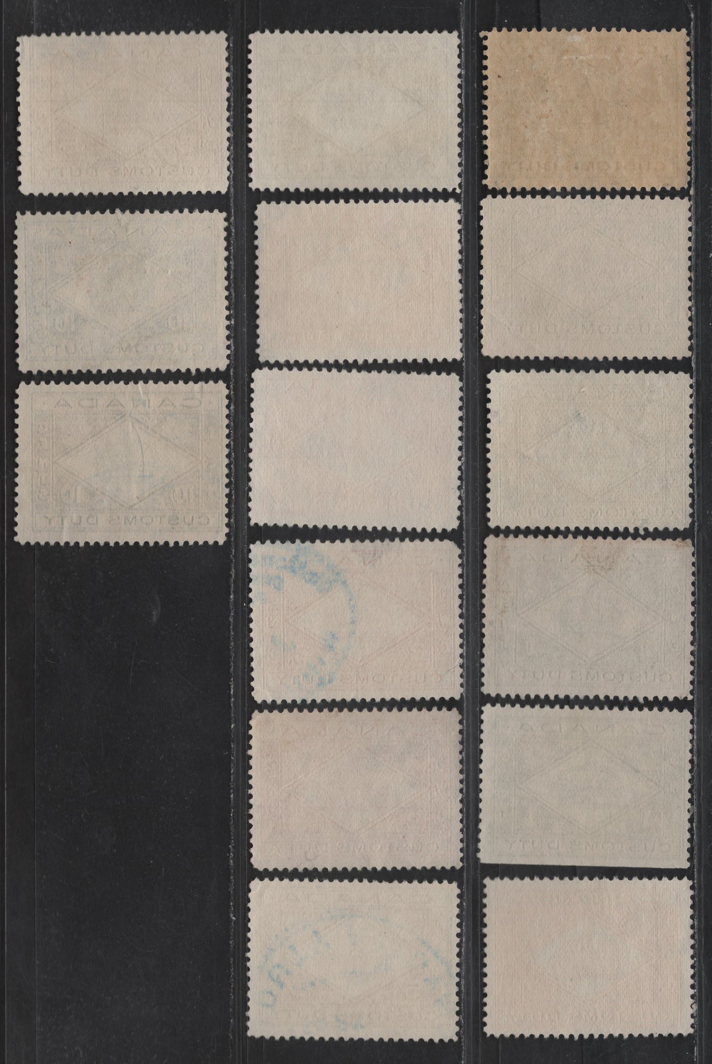 Lot 188 Canada Van Dam#FX36 2c Blue Numeral, 1915 Two Leaf Excise Tax Issue, A Fine/Very Fine Used Single, Each With Fancy Star Bank Cancellations, One Positive & One Negative, Plus X Cancels.