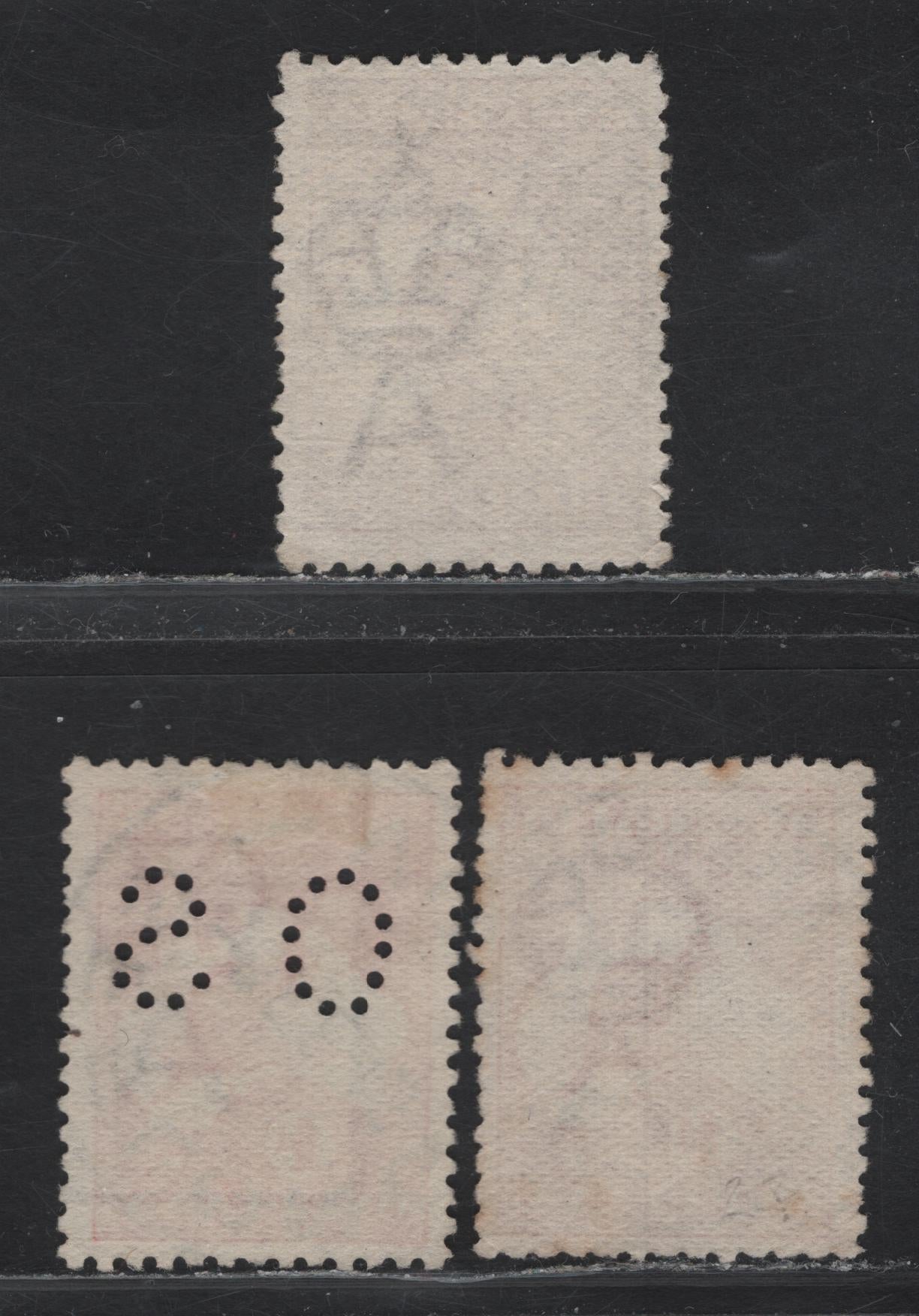 Lot 3 Australia (C)  SG#O17e, 2d, 5 1d - 3d Red - Olive Kangaroo & Map, 1913-1914 Kangaroo & Map Issue, 3 Fine/Very Fine Used Singles, First Wmk (Wide Crown Over A), SON Town Cancels For Aramac, Geelong & Port Headland