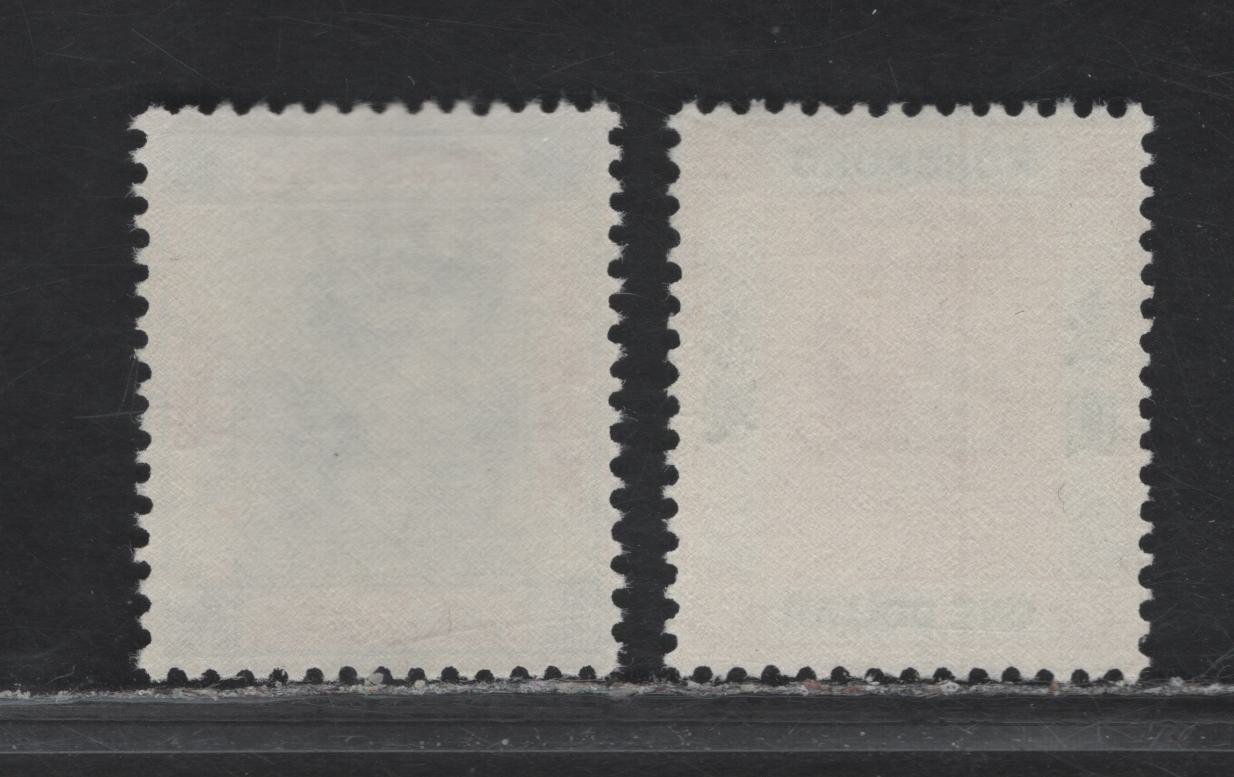 Lot 307 Hong Kong (C) SG#187, 188b $1 - $1.30 Orange & Green - Bright Blue & Red Queen Elizabeth II, 1954-1962 QE II Keyplate Issue, 2 VFNH Singles