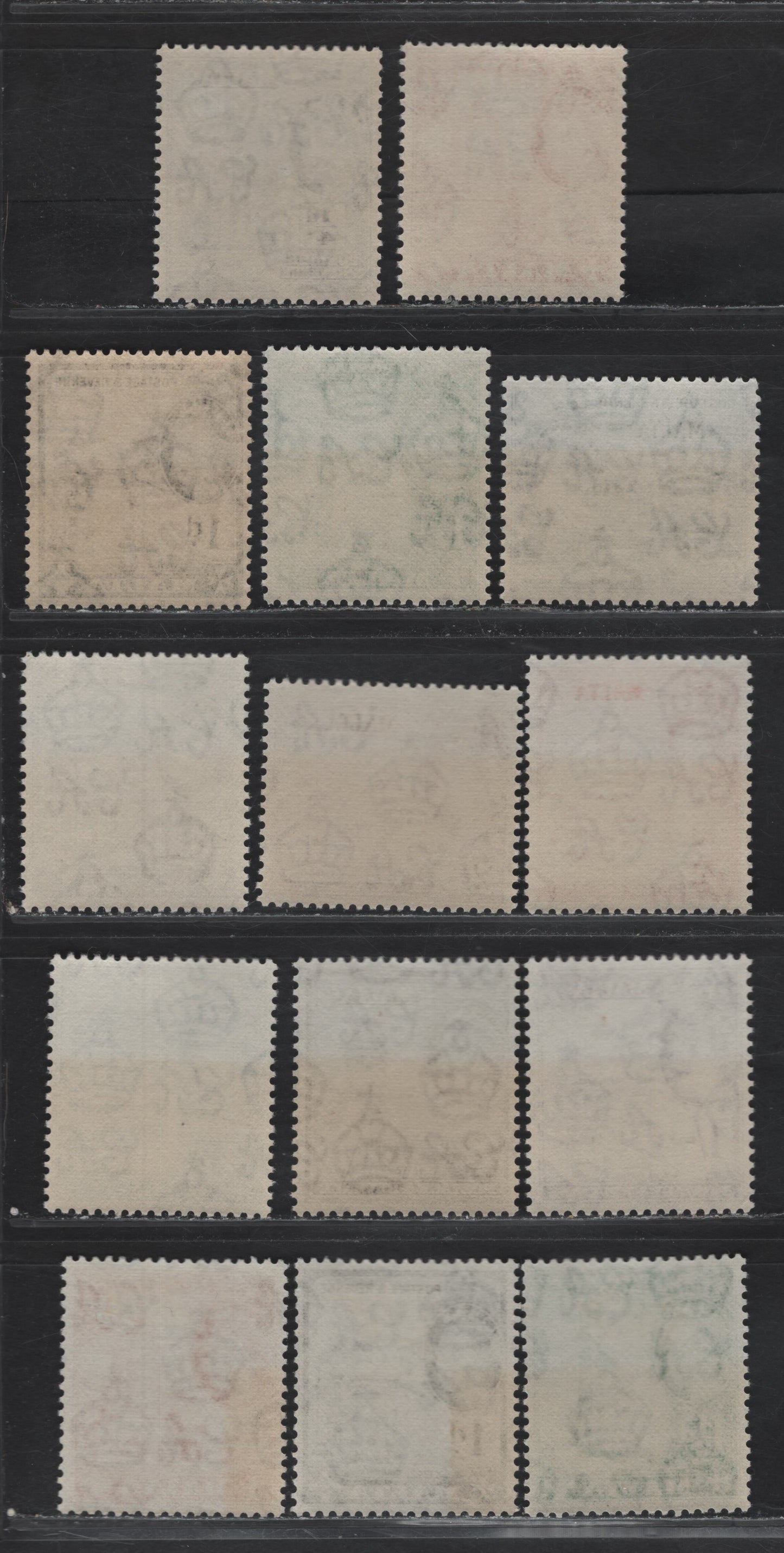 Lot 321 Malta (C) SG#266-276 1/4d Violet - 1/- Deep Reddish Violet, 1956-1958 Pictorial Definitives , 14 VF NH  & OG Singles