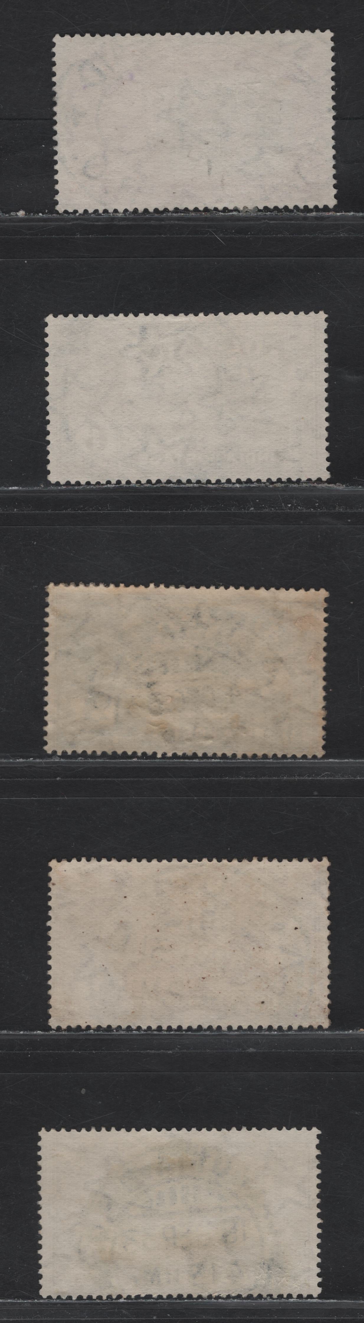 Lot 58 India (C) SG#221, 223-224, 230 3a Blue - Chocolate & Carmine Airmail - New Delhi, 1929-1931 Airmail - Inauguration of New Delhi Issues, 5 Fine/Very Fine Used Singles, SON CDS Cancels - Bombay Late Fee Paid Oval Cancel - Unusual