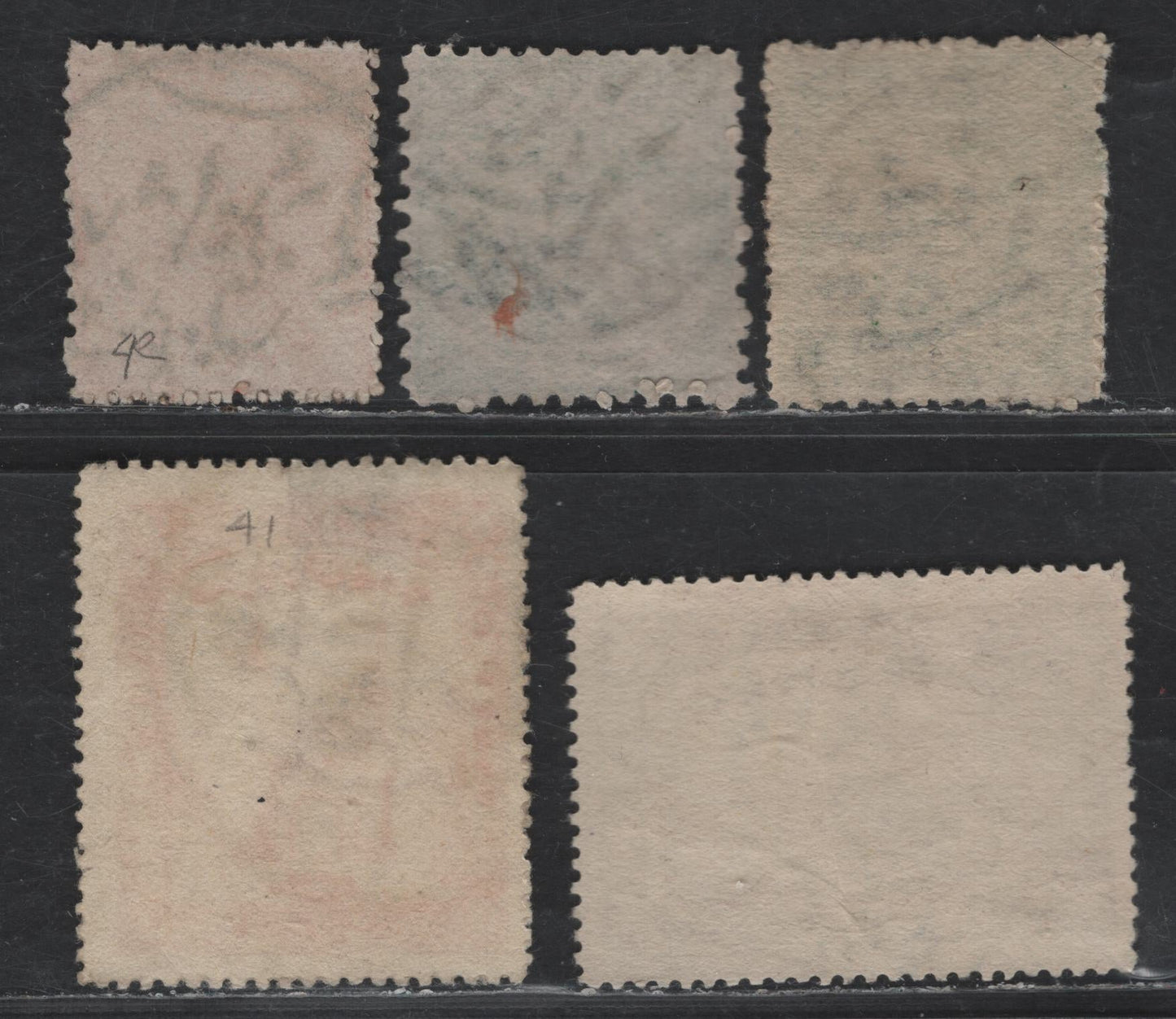 Lot 63 India - Hyderabad  (C) SG#13b, O22g, 35, 43-44 1/2a - 2a Orange - Violet Post Stamp - Pictorial, 1871-1931 Post Stamp - Pictorial Issues, 5 Very Fine Used Singles, SON Cancels, You Almost Never See SON Cancels On These Issues