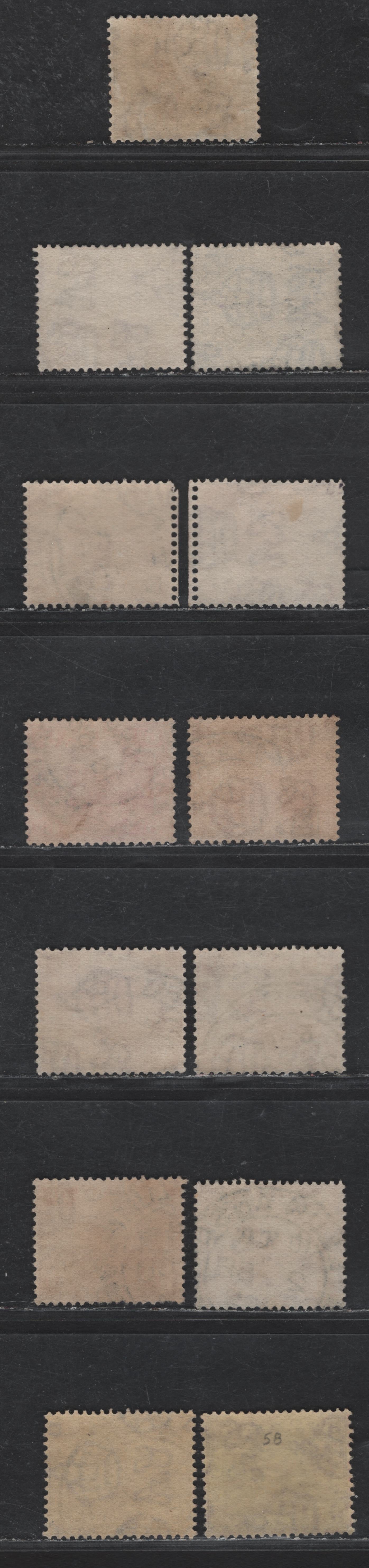 Lot 76 Federated Malay States (C) SG#60-62, 64, 68, 70   Tiger, 1922-1934 Tiger Keyplate Issue, 12 Fine/Very Fine Used Singles, CDS Town Cancels