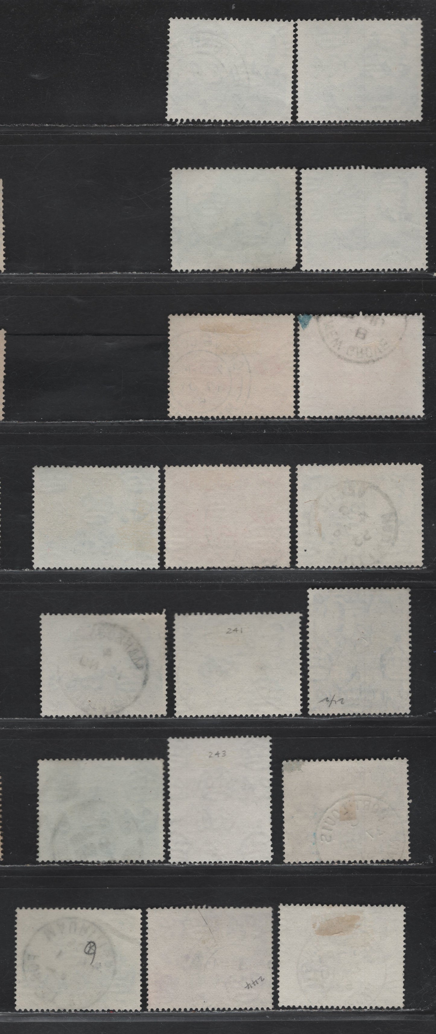 Lot 98 Mauritius (C)   SG#280-285, 287 5c - 1r Blue - Sepia King George VI, 1950 KGVI Pictorial Issue, 18 Fine/Very Fine Used Singles, SON Town Cancels