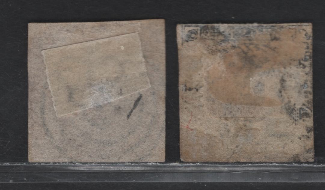 Lot 101 Denmark SC#2 4rs Brown - Red Brown Royal Emblems, 1851 Royal Emblem Issue, 2 Very Good/Fine Used Singles, SON 3 Ring #59 - Rudkjobing & Clear Strike Of #15 Cancel For Faaborg
