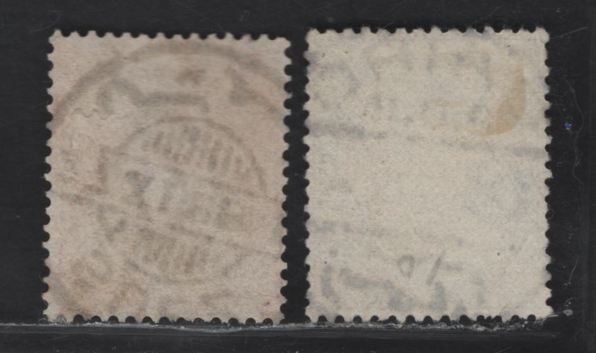 Lot 117 Egypt SC#34, 70 2p - 15m Orange Brown - Indigo Pyramid & Sphinx, 1879-1902 Pyramid & Sphinx Keyplate Issue, 2 Very Fine Used Singles, Triple Crescent & Star Wmk, SON Cairo & Suez CDS Cancels