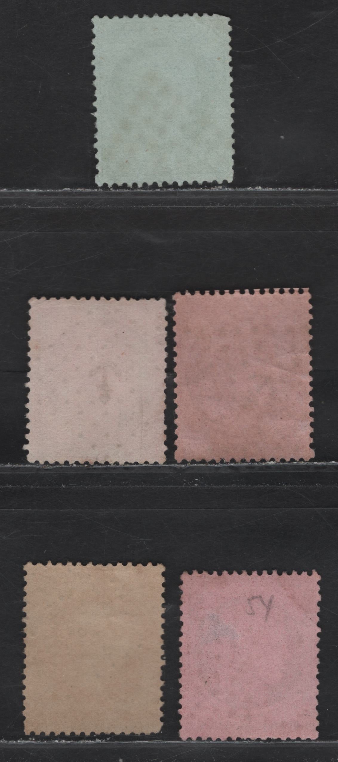 Lot 128 France SC#35a, 53, 55, 63b 40c -80c Orange - Carmine Rose Napoleon Lawreates - Ceres, 1863-1875 Napoleon Lawreates - Ceres Issues, 5 Fine Used Singles, Maritime Dotted Anchor Cancels, These Were Used For Transatlantic Mail