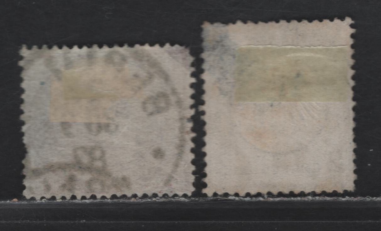 Lot 157 Germany SC#18, 36d 2gr, 2m Ultramarine & Rose Lilac Eagle & Shield, Numeral & Fancy Background, 1872-1890 Embossed Eagle With Large Shield & Numeral Issue, 2 VG & Fine Singles With SON Hamburg & Berlin Cancels, Shallow Corner Thin on 2Gr