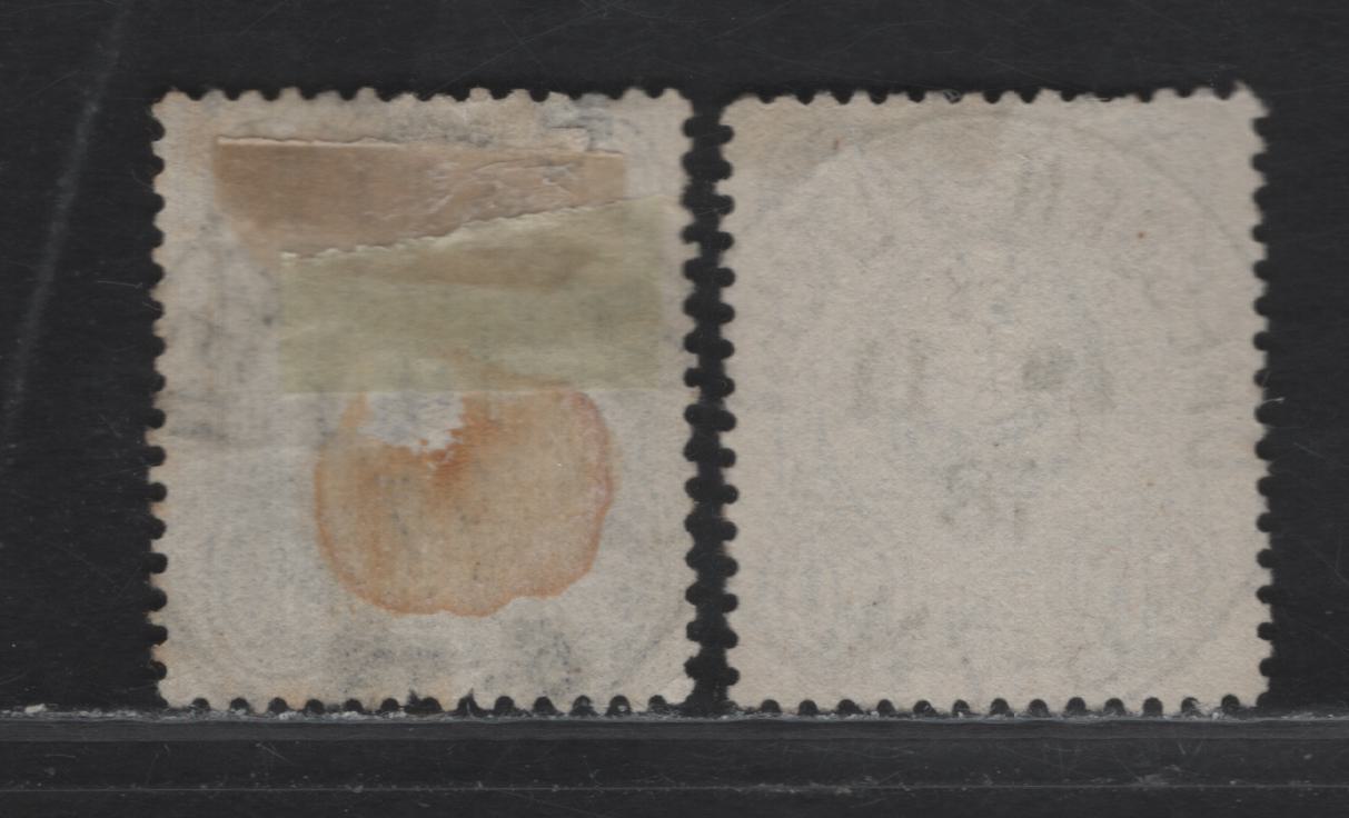 Lot 158 Germany SC#32, 35 20pf, 50pf Ultramarine & Grey Coat of Arms, 1875-1877 Embossed Eagle Issue With Final E In Pfennige, 2 VF Singles With SON Dresden-Plauen and Gardelegen CDS Cancels