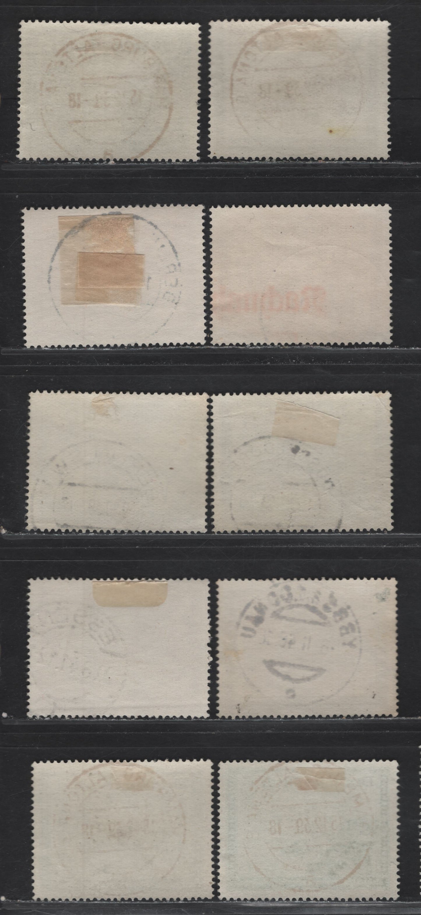 Lot 170 Germany SC#B149/B158 4pf + 3pf - 24pf + 16pf Slate Blue - Olive Green Various Scenes, 1939-1941 Hitler's National Culture Fund, 10 Fine & VF Singles All With SON CDS Town Cancels