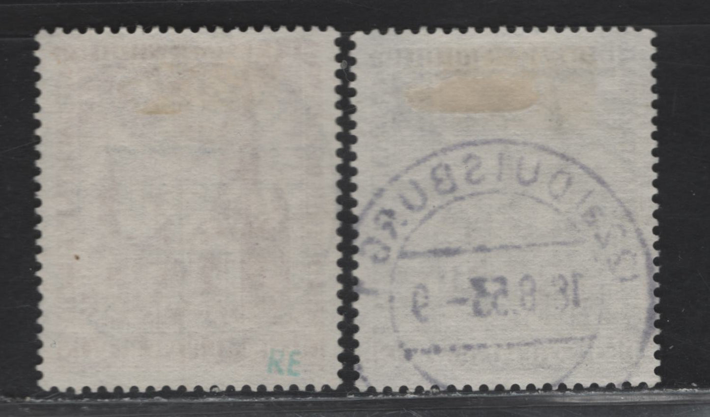 Lot 184 Germany - Berlin SC#9NB8, 9NB10 4+1pf, 20+10pf Brown & Carmine Kaiser Wilhelm Memorial Church, 1953 Church Reconstruction Issue, 2 VF Singles With SON 1953 Berlin & Duisburg Cancels