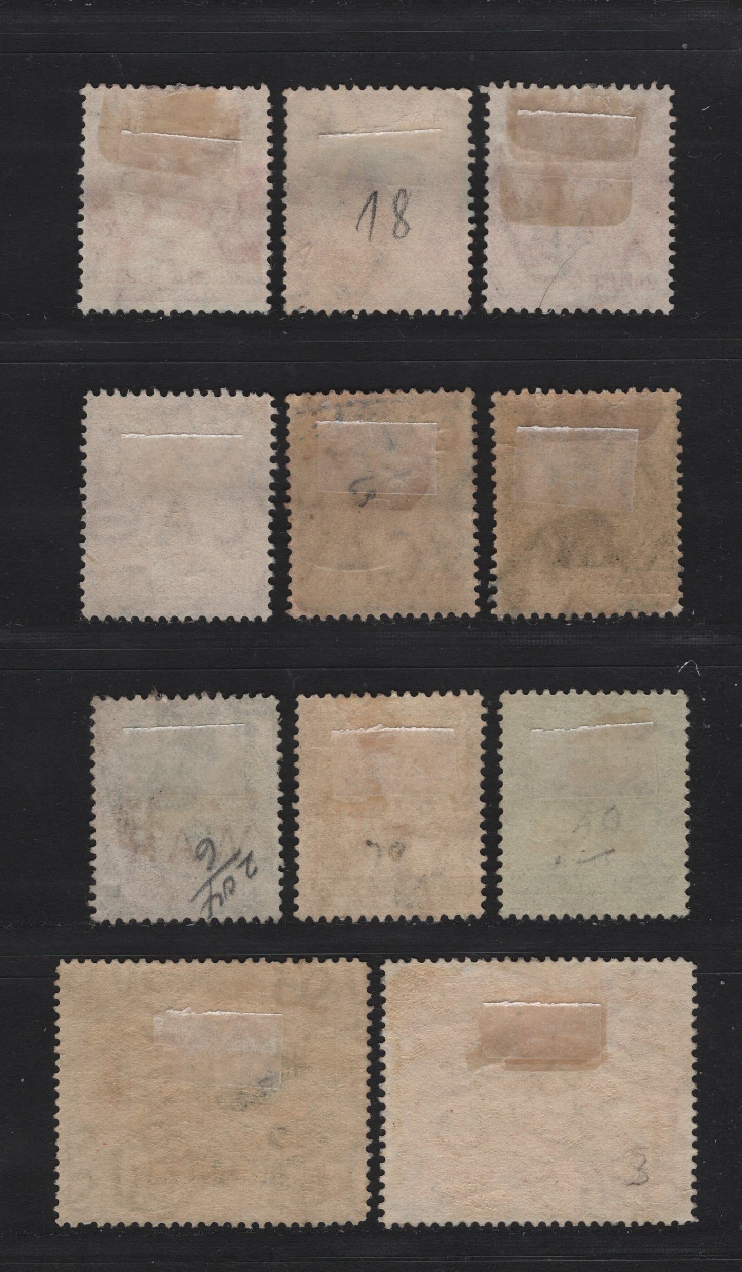 Lot 241 British Honduras SG#102a-b, 103-105, 106a, 112-114, 117a, 121, 123 2c - 4c Bright Scarlet - Slate King George V, 1913-1922 KGV Imperium Keyplate - Peace Issues, 8 Fine/Very Fine Used Singles, Multiple Crown CA Wmk