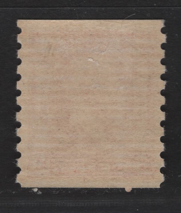 Lot 305 Canada #207 3c Scarlet King George V, 1933 Medallion Coil Issue, A VFOG Single, Paper BABN-A, Perf 8.5 Vertical, Design Sizer 18.5x21.5mm.