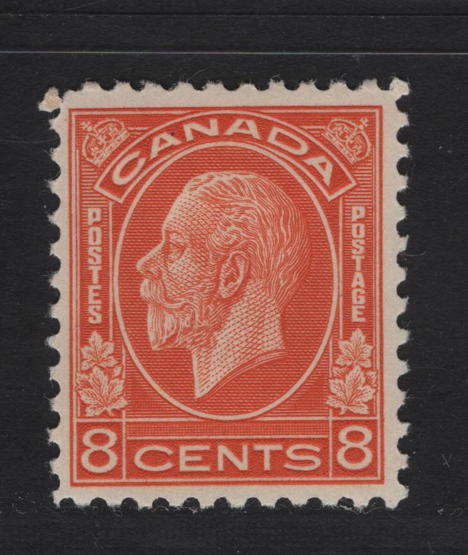 Lot 333 Canada #200 8c Orange King George V, 1932 Medallion Issue, A VFOG Single, BABN-II Paper, Perf 10.75, 18.4x22mm.