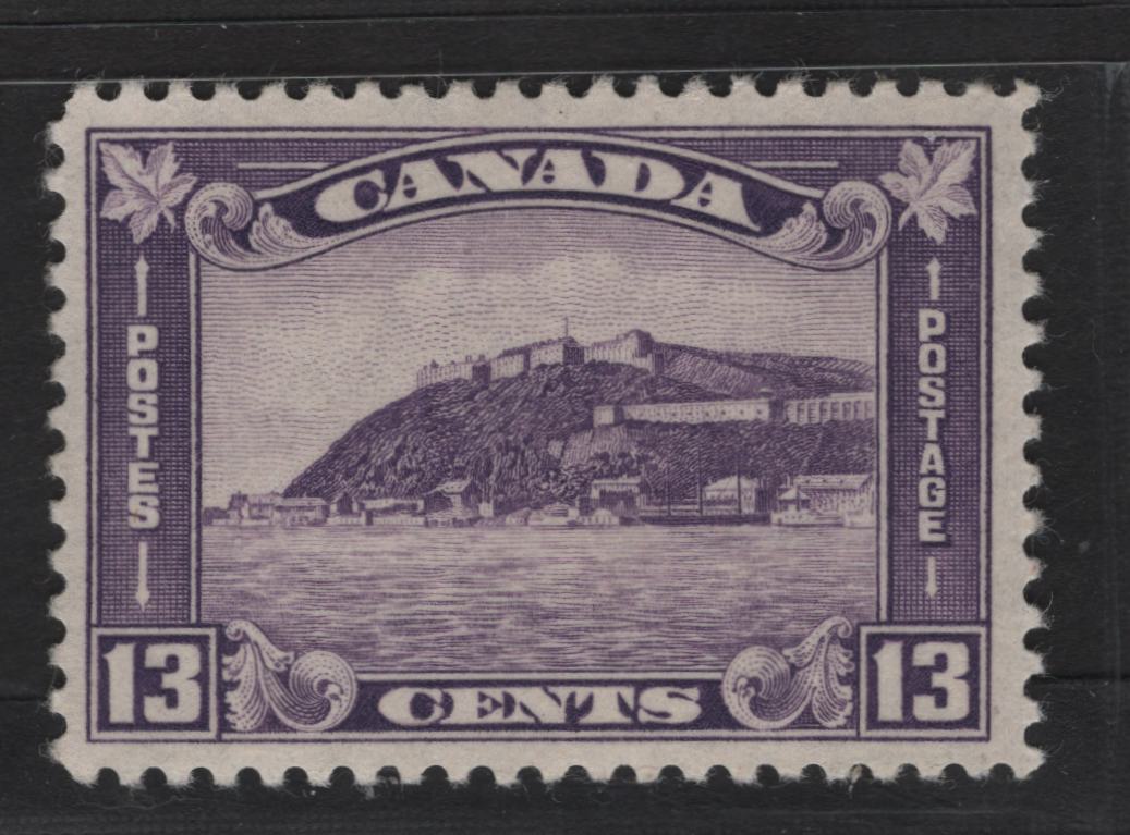 Lot 340 Canada #201i 13c Rosy Milky Violet Quebec Citadel, 1932 Medallion Issue, A VFOG Single, BABN-VV Paper, Perf 10.9x10.8